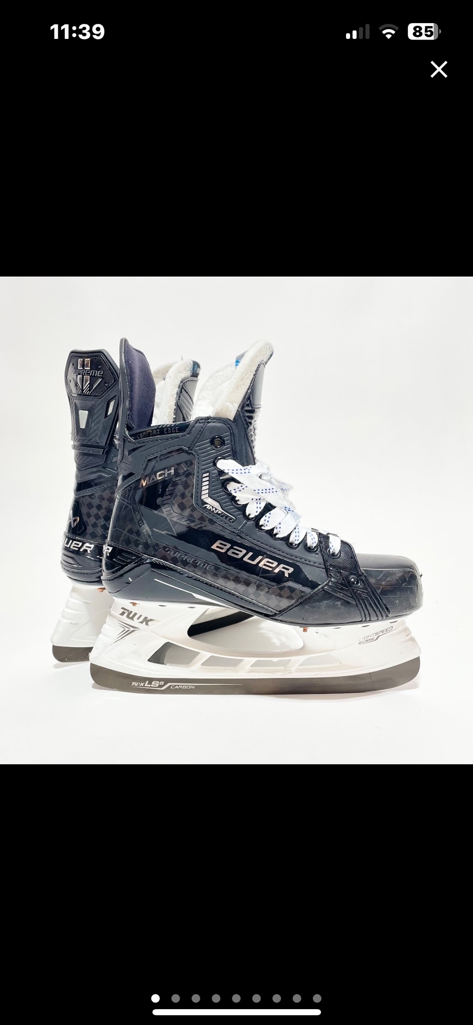 Bauer Supreme Mach NHL Pro Stock Skates w/ New LS5 Carbon Steel R8 1