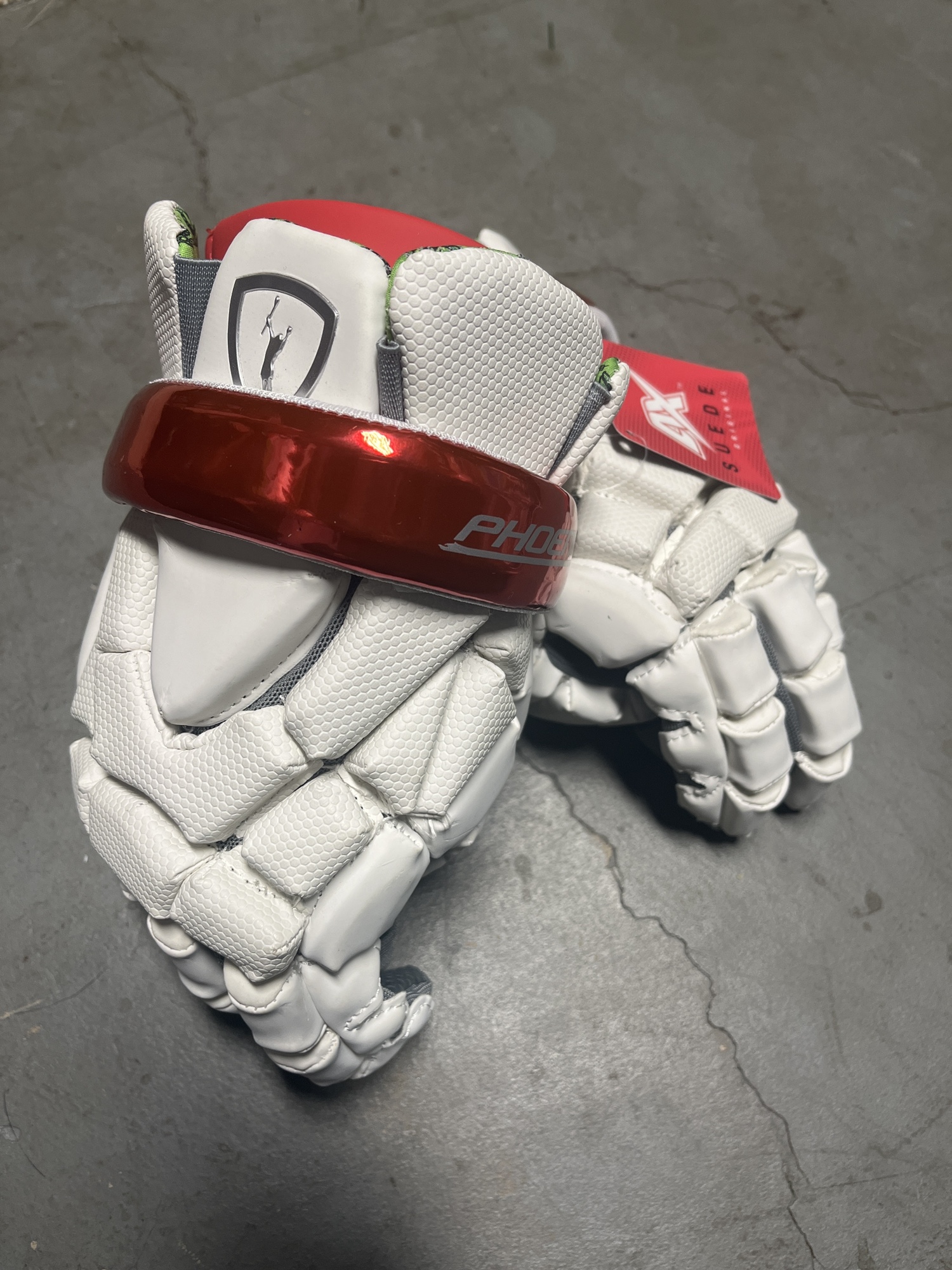 New Chrome Red Adrenaline 13" Phoenix Lacrosse Gloves SidelineSwap