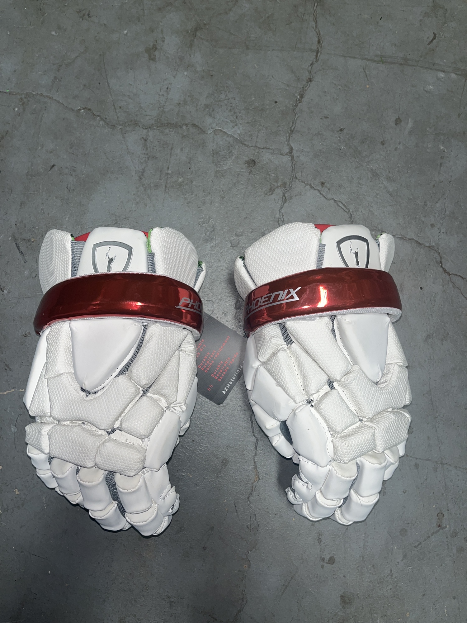 New Chrome Red Adrenaline 13" Phoenix Lacrosse Gloves SidelineSwap