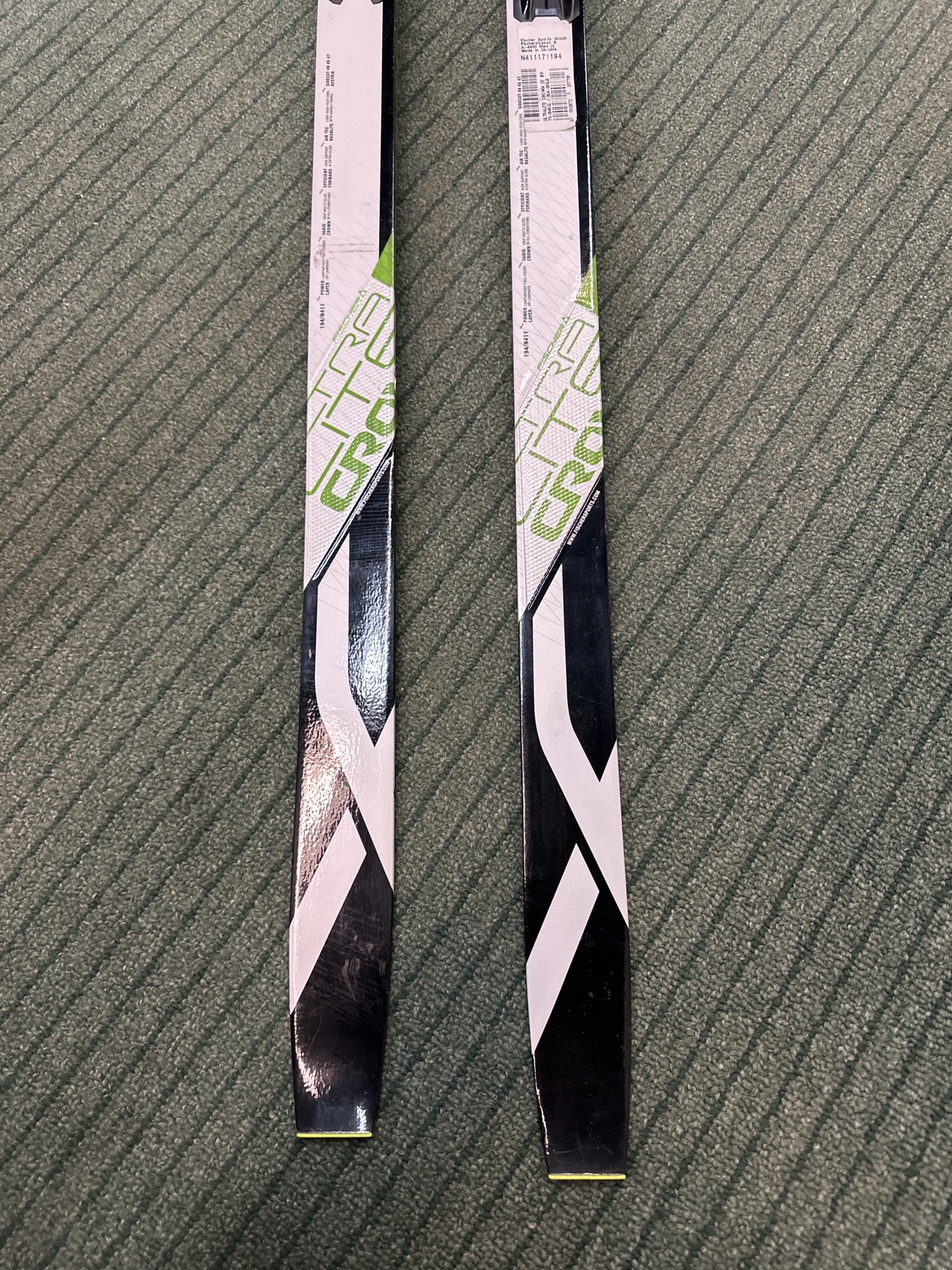 194cm Fischer X Ultralite Crown Classic XC Skis w/ NNN Bindings