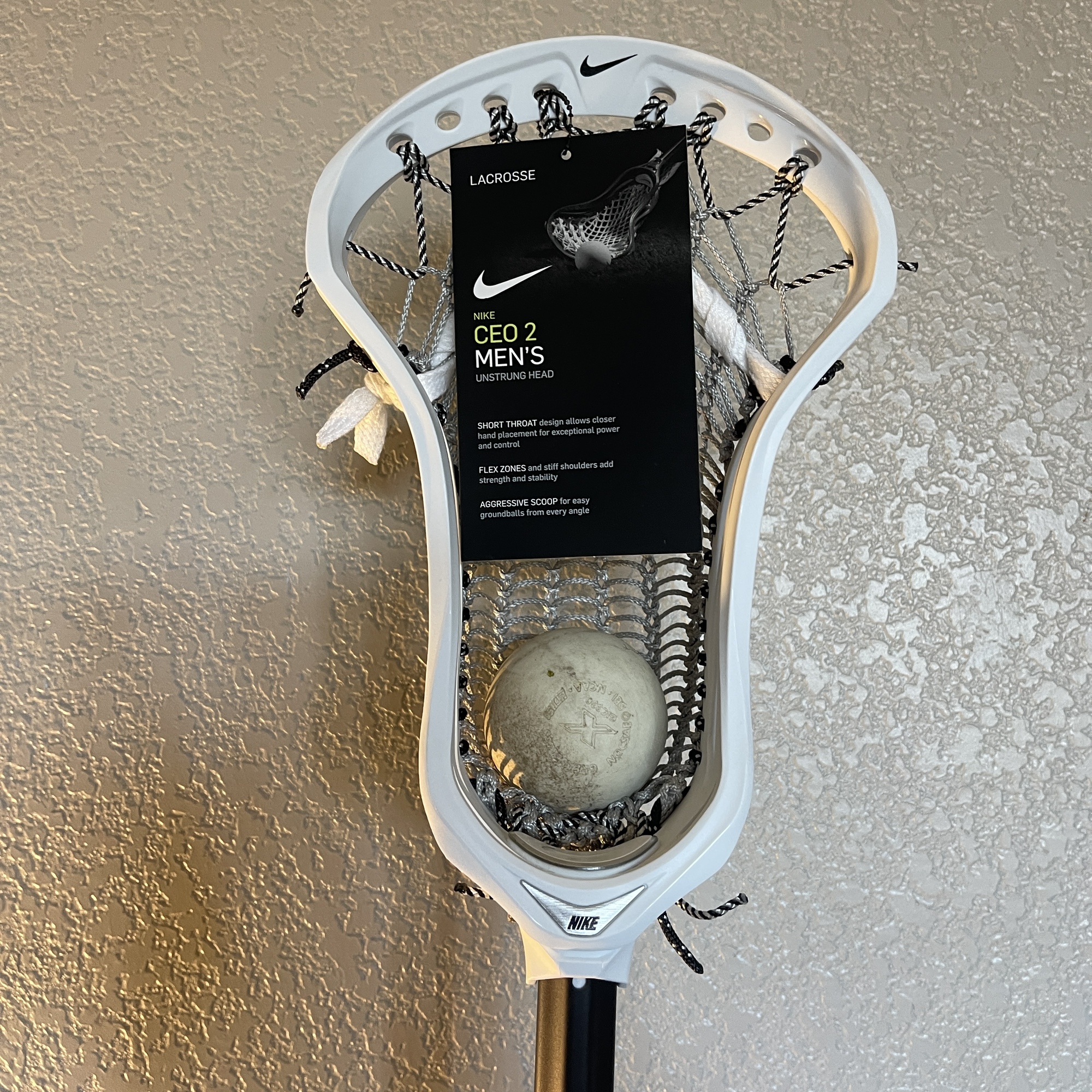 Nike CEO 2 Lacrosse Head Strung With Armor Mesh Pegasus SidelineSwap