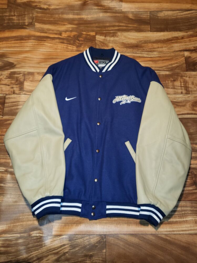 Vintage RARE 2002 All Star Game MLB Letterman Wool Leather Vtg