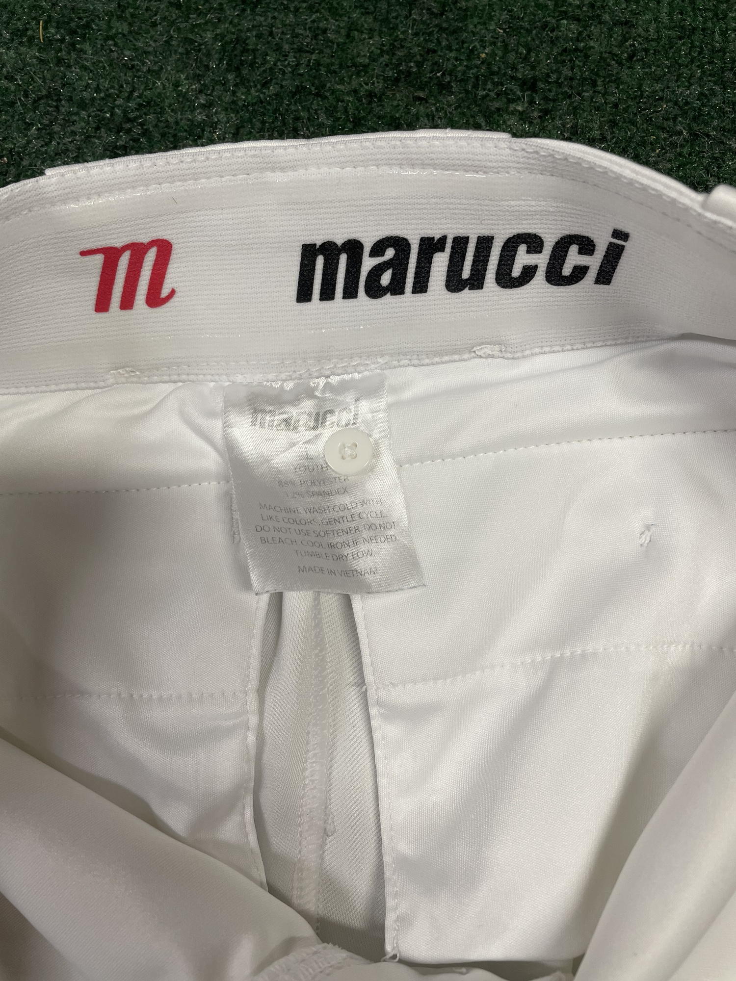 Marucci Baseball pants YL White Royal Blue Piping SidelineSwap