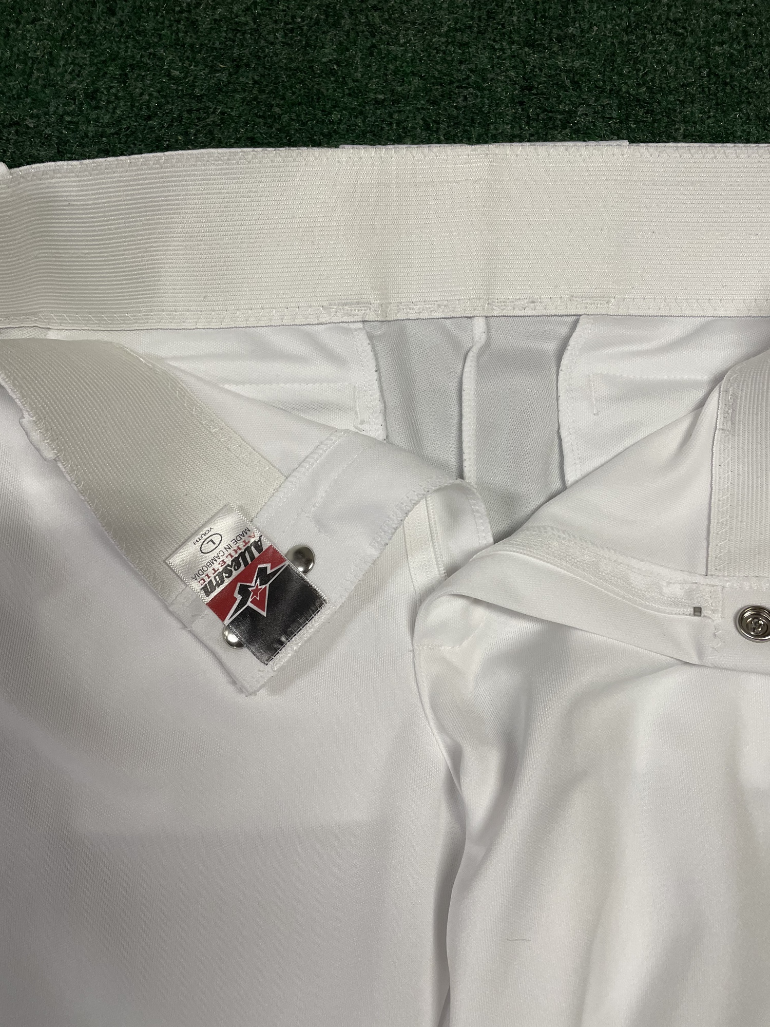 Alleson Baseball Pants YL White Black Piping SidelineSwap