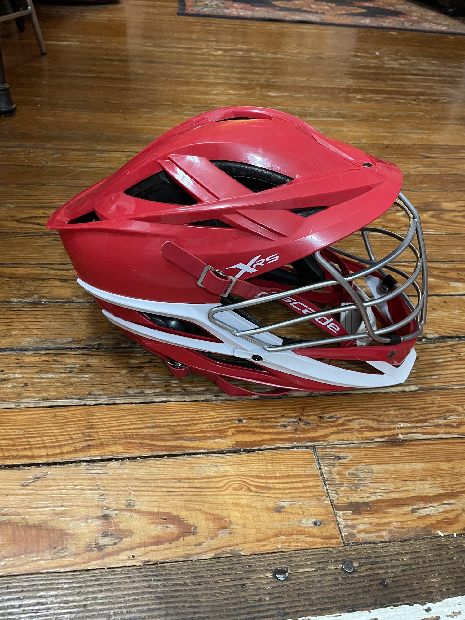 Cascade XRS Lacrosse Helmet Red with Chrome Facemask (retail 350