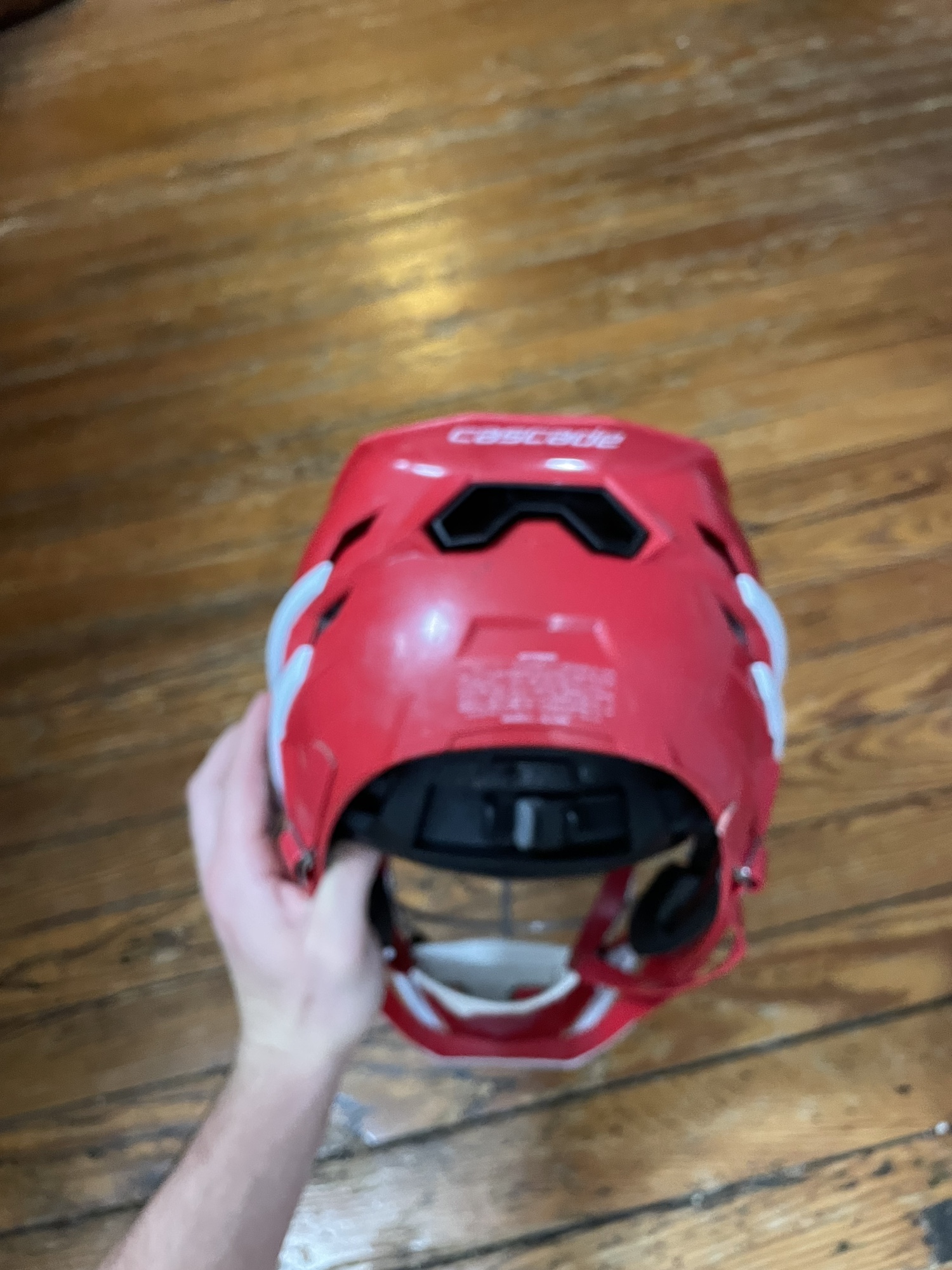 Cascade XRS Lacrosse Helmet Red with Chrome Facemask (retail 350