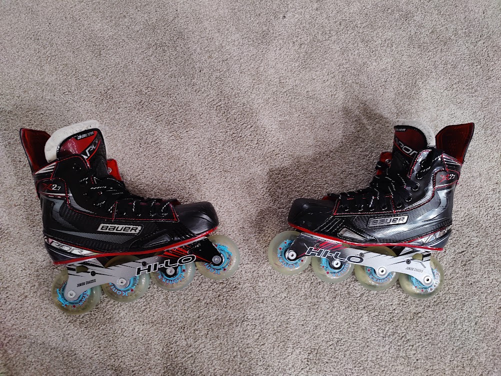 Bauer Vapor X2.7R Inline Skates Junior Size 4.5 with Extra Wheels and