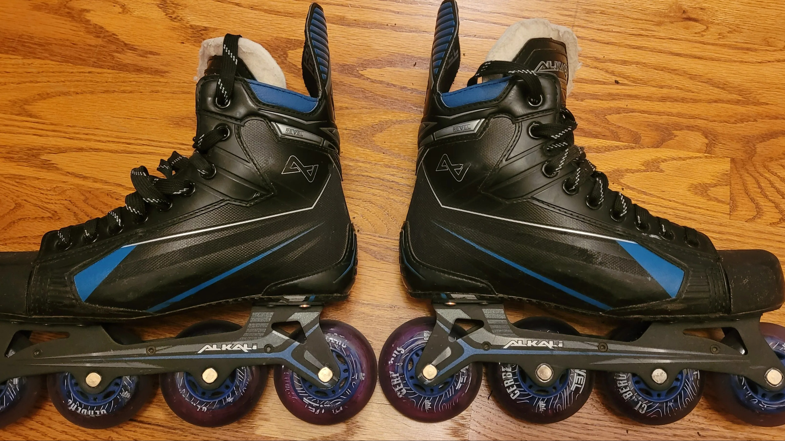 Used Alkali Revel 5 Inline Skates Size 7 with Swiss HiLo 608 Bearings
