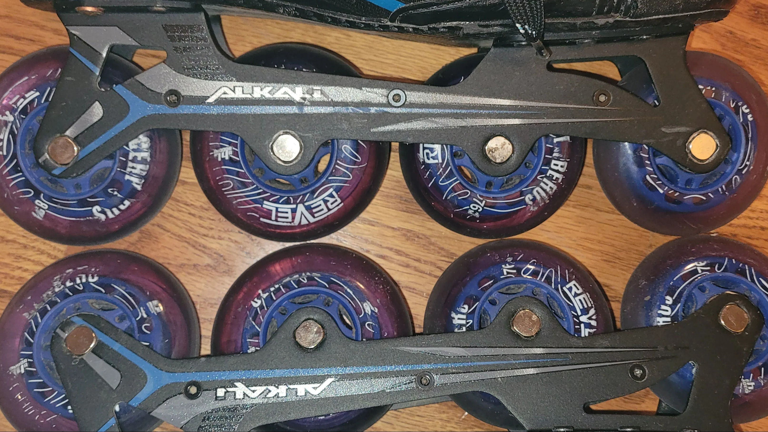 Used Alkali Revel 5 Inline Skates Size 7 with Swiss HiLo 608 Bearings