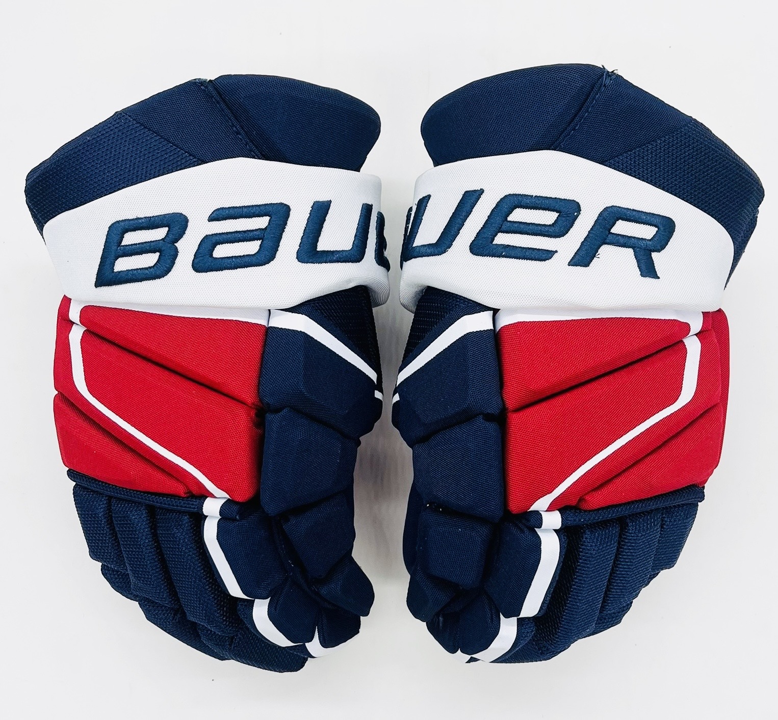New Bauer Vapor Hyperlite Hockey Gloves14"Custom Leather Patches SidelineSwap