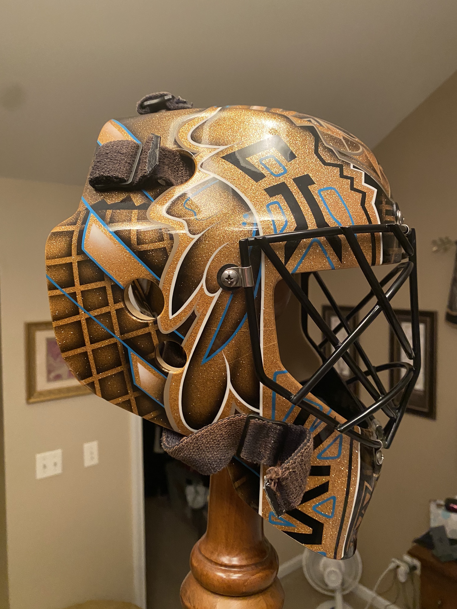 Custom Painted Coveted x-3 goalie mask | SidelineSwap