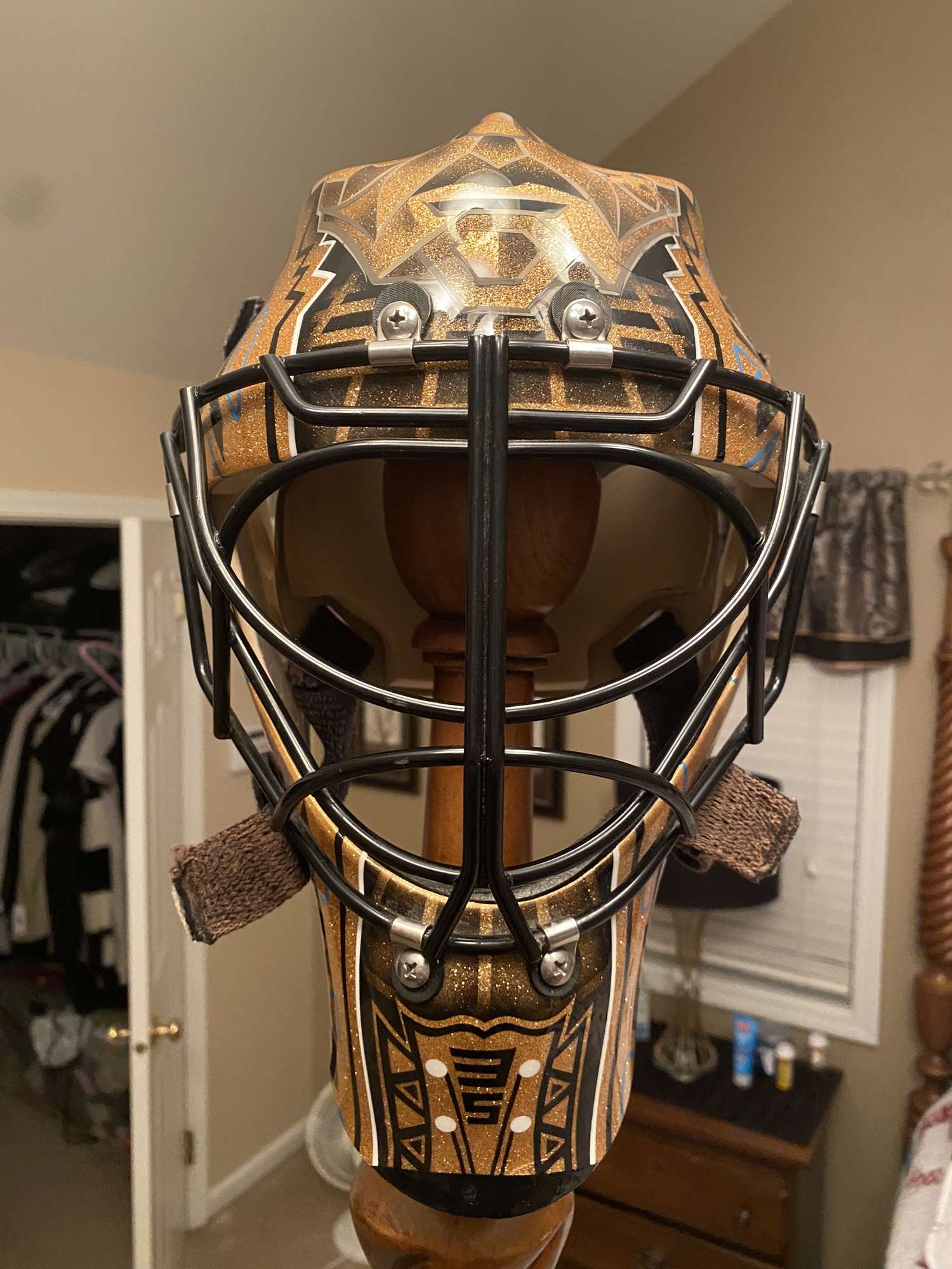 Custom Painted Coveted x-3 goalie mask | SidelineSwap