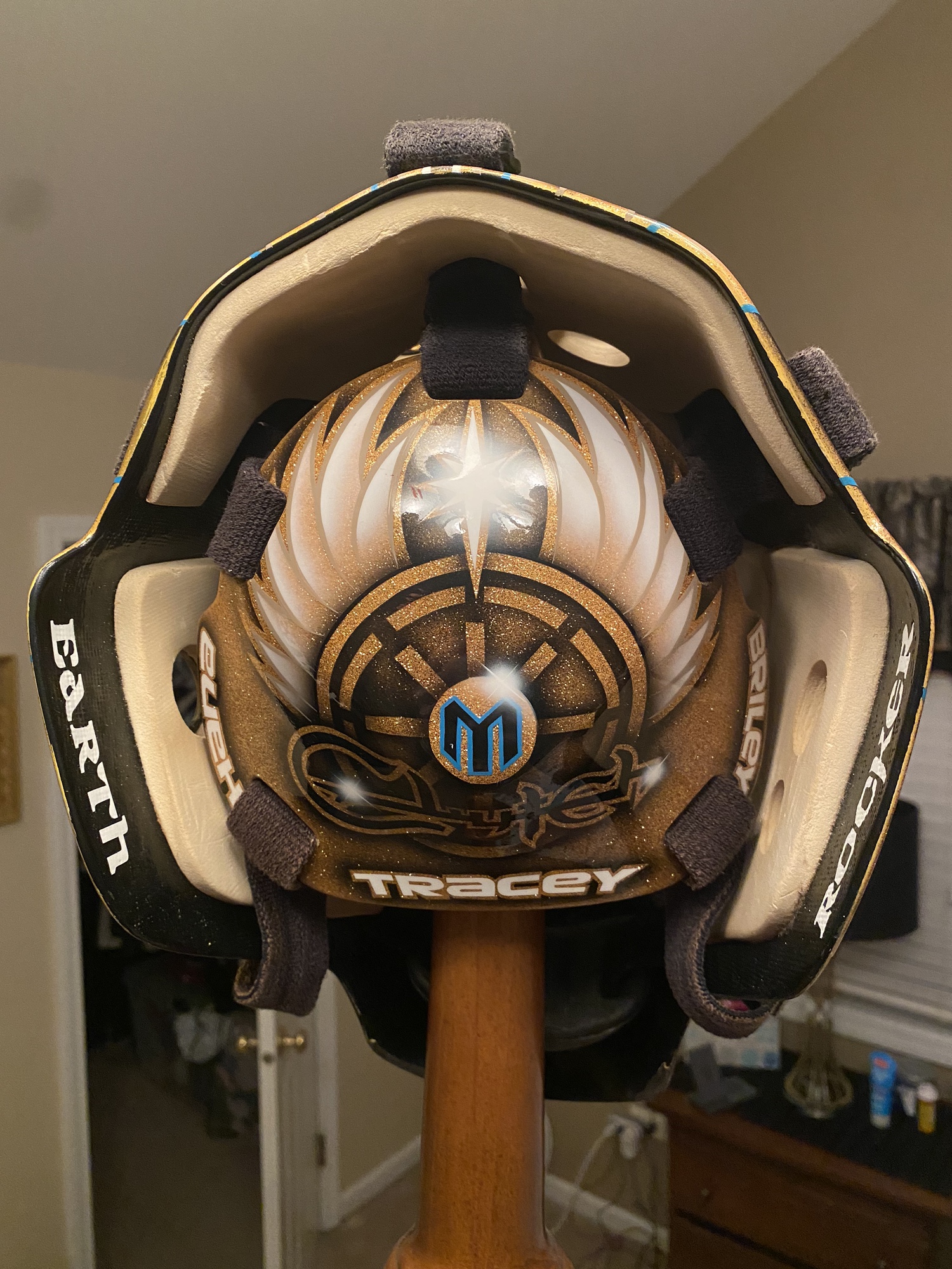 Custom Painted Coveted x-3 goalie mask | SidelineSwap