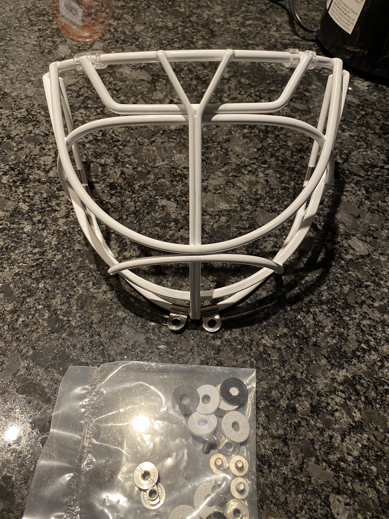 CCM Pro Goalie Cateye Cat Eye Mask Cage White w/ Hardware SidelineSwap
