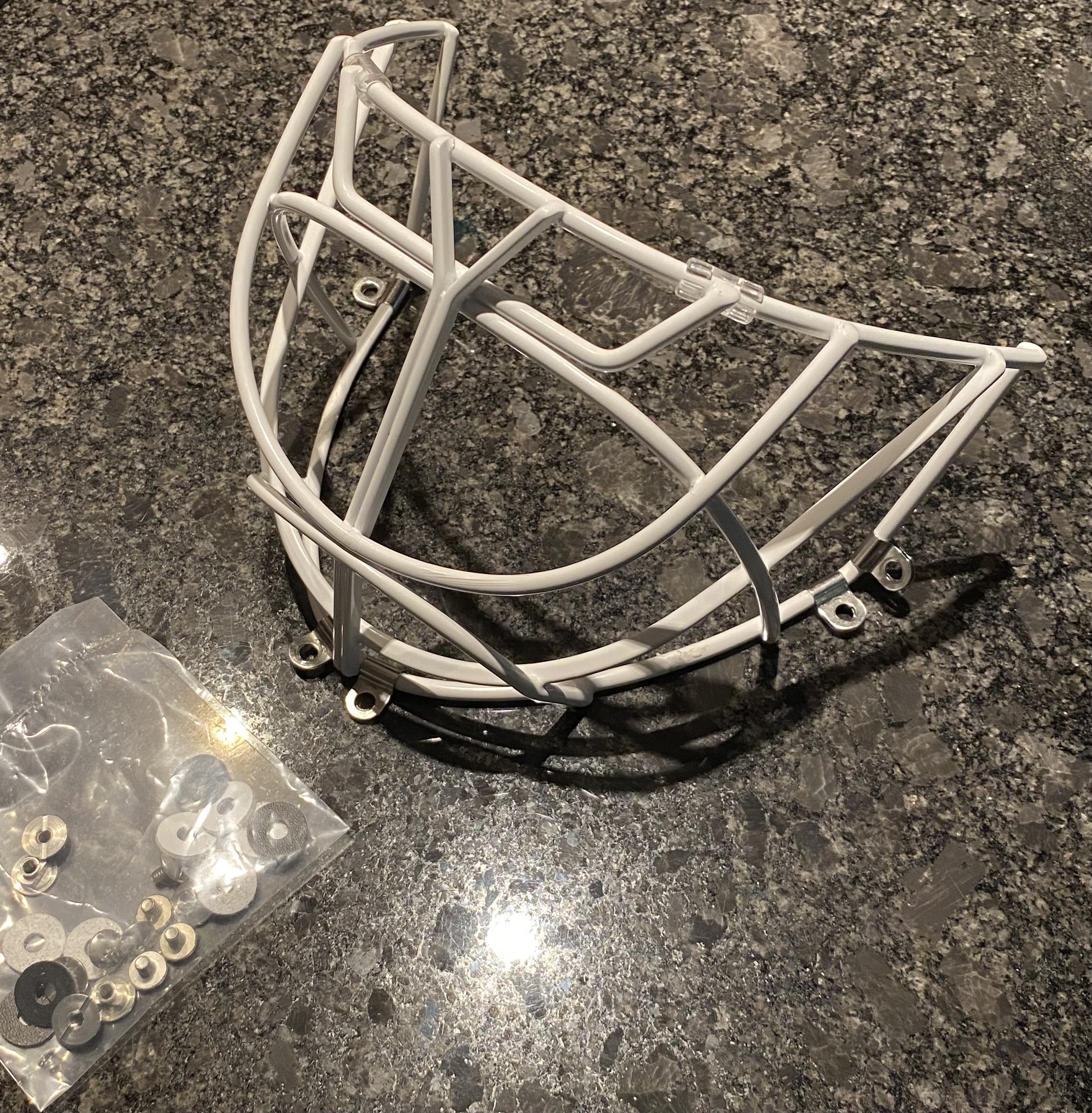 CCM Pro Goalie Cateye Cat Eye Mask Cage White w/ Hardware SidelineSwap