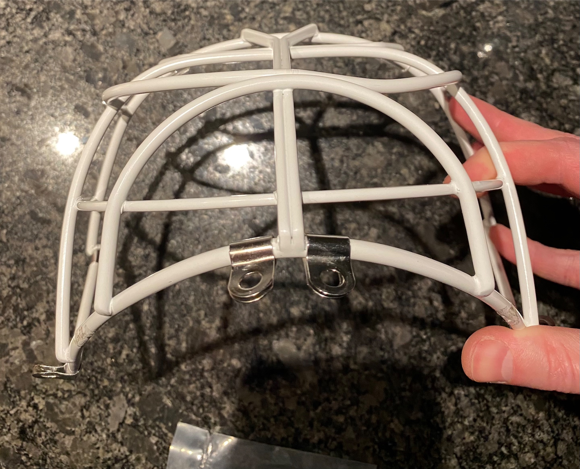 CCM Pro Goalie Cateye Cat Eye Mask Cage White w/ Hardware SidelineSwap