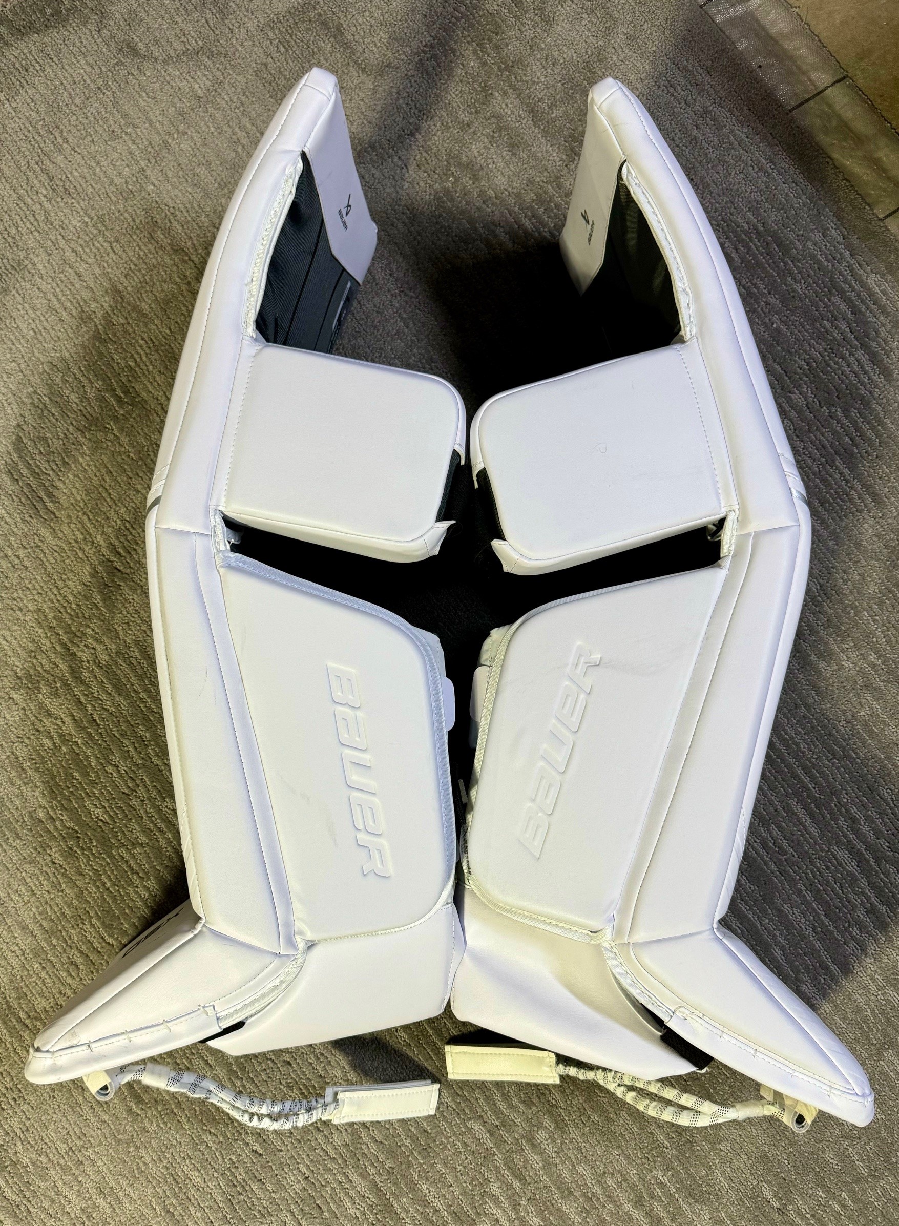 Like new—2023 Model Large Bauer Gsx Goalie Leg Pads upgraded with Pro