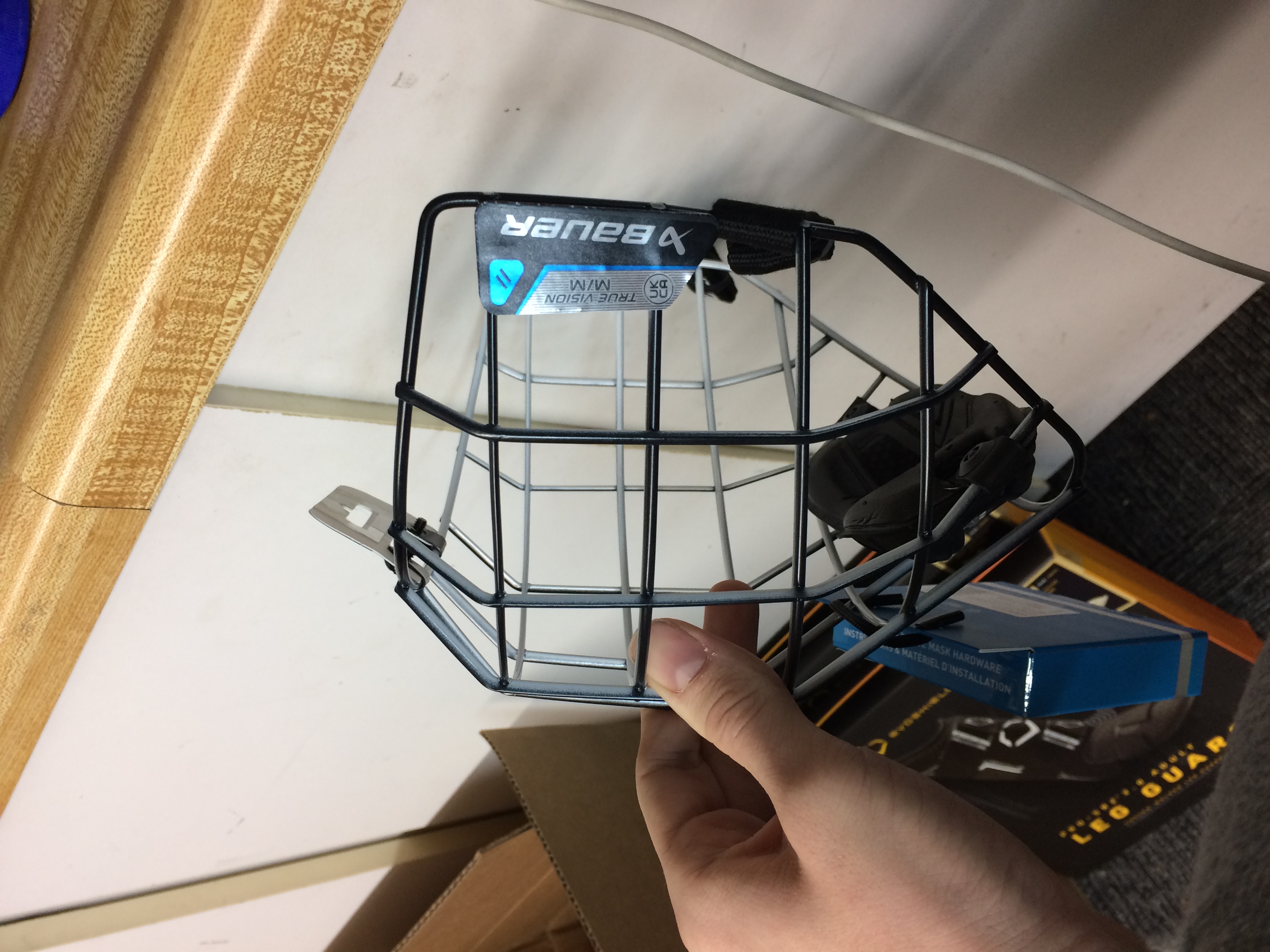 Bauer Profile II Facemask I2 Black/White Cage Hockey Mask Hockey Wire