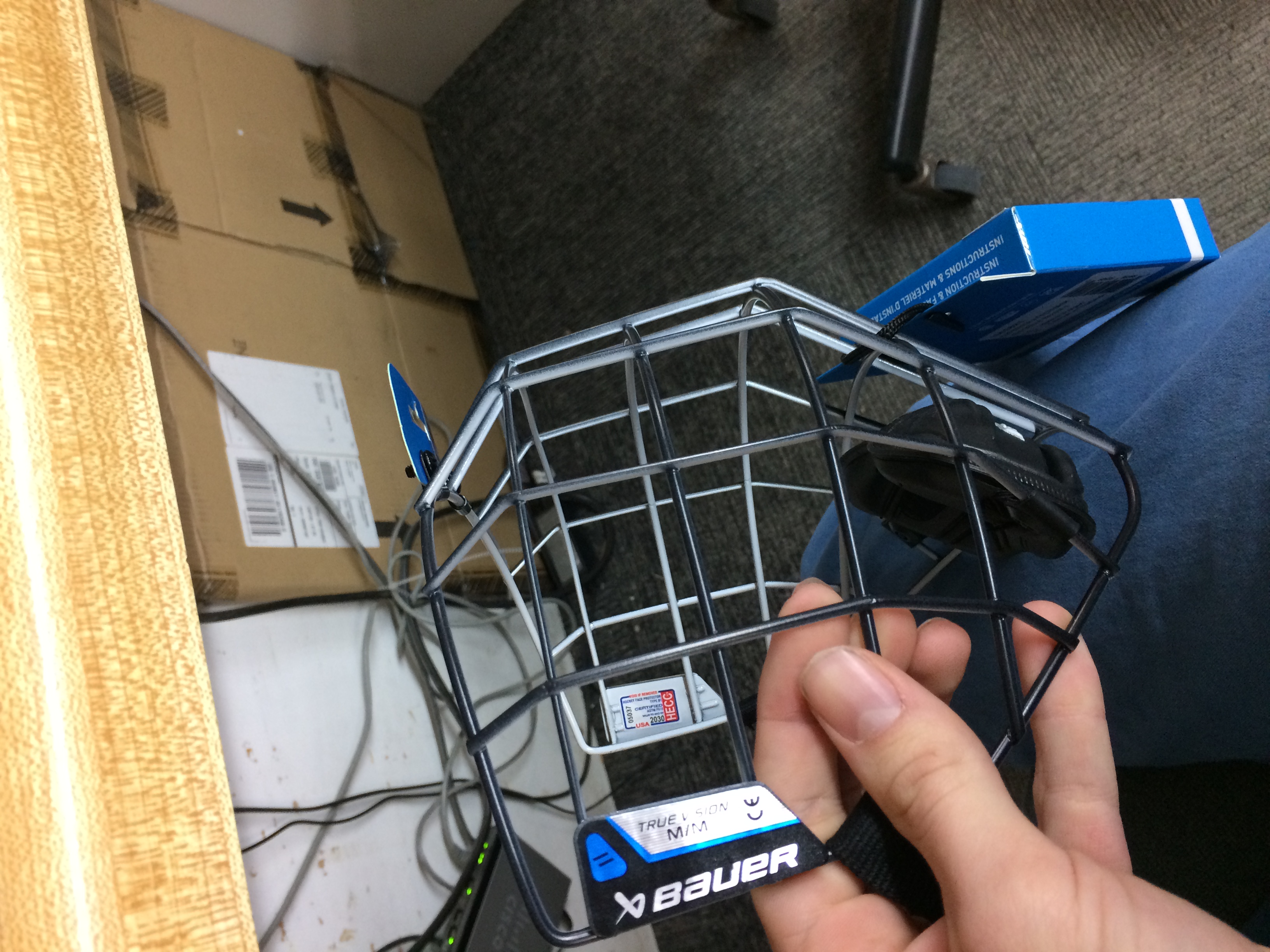 Bauer Profile II Facemask I2 Black/White Cage Hockey Mask Hockey Wire