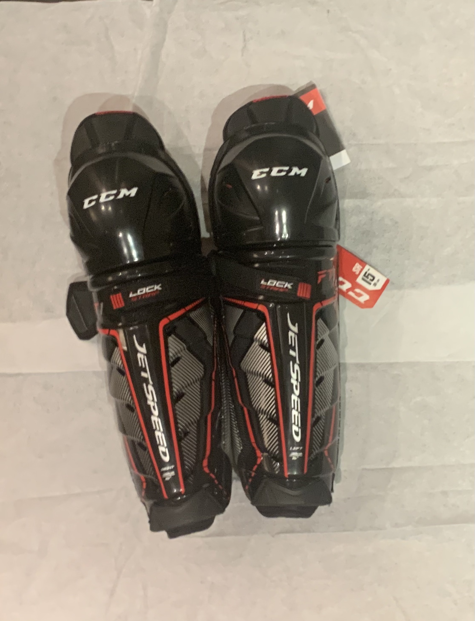 New CCM 15" Pro Stock JetSpeed FT1 Shin Pads SidelineSwap