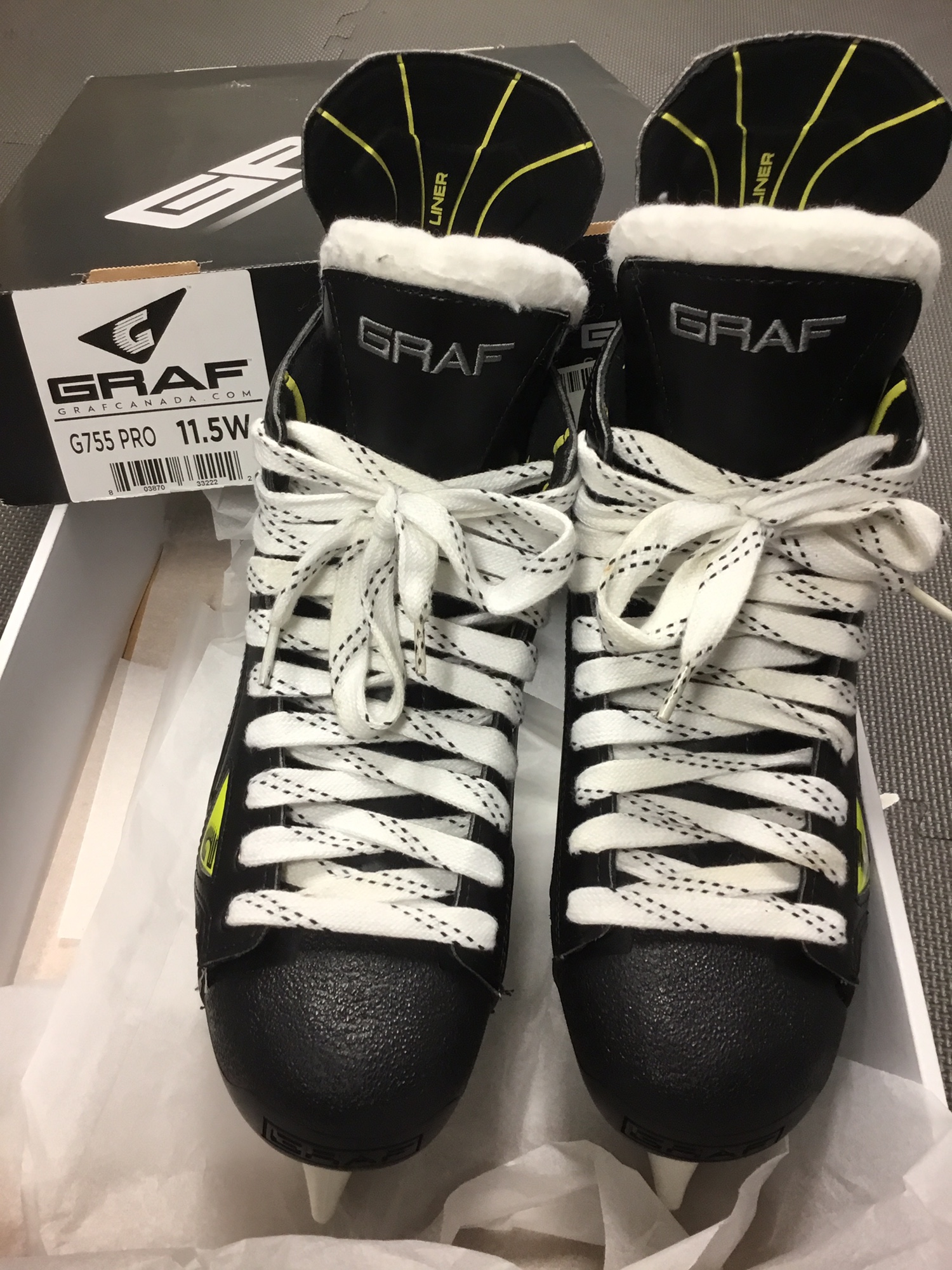 Senior Graf Wide Width Pro Stock 11.5 G755 Pro Hockey Skates SidelineSwap