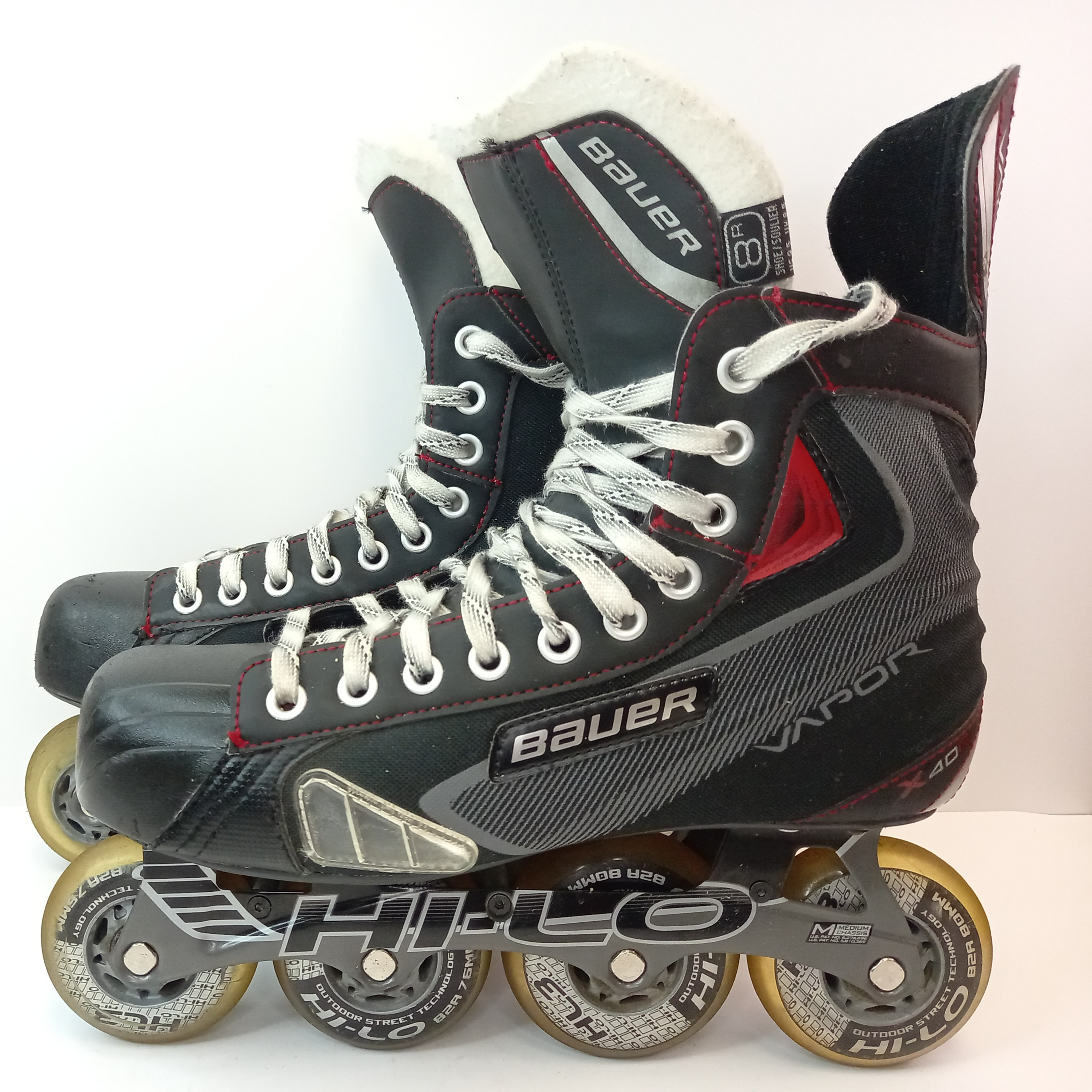 Used Bauer Vapor X40R Inline Skates Regular Width Size 8 (9.5 US