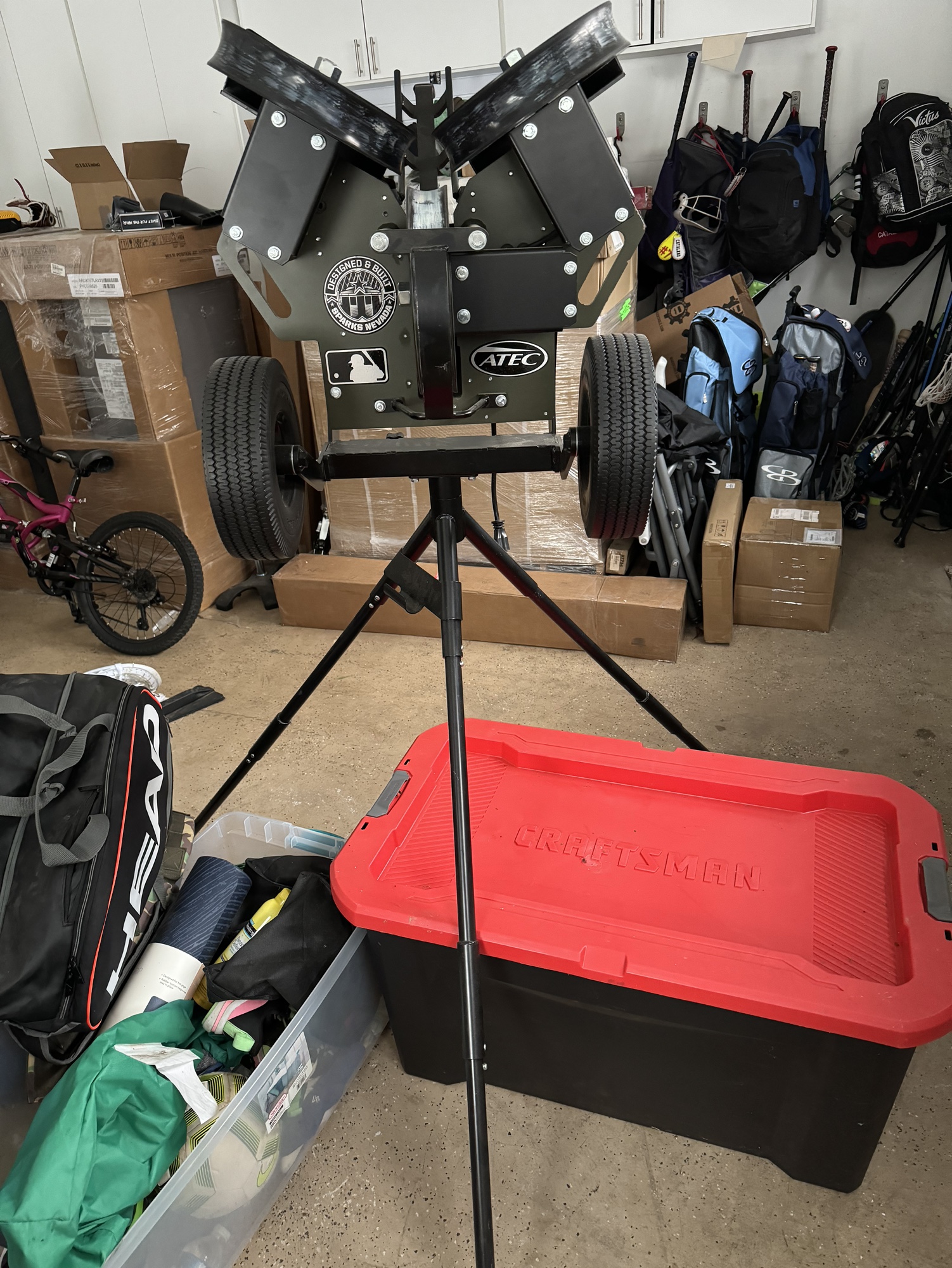 M3X 2.0 BASEBALL TRAINING MACHINE ON TRIPOD SidelineSwap