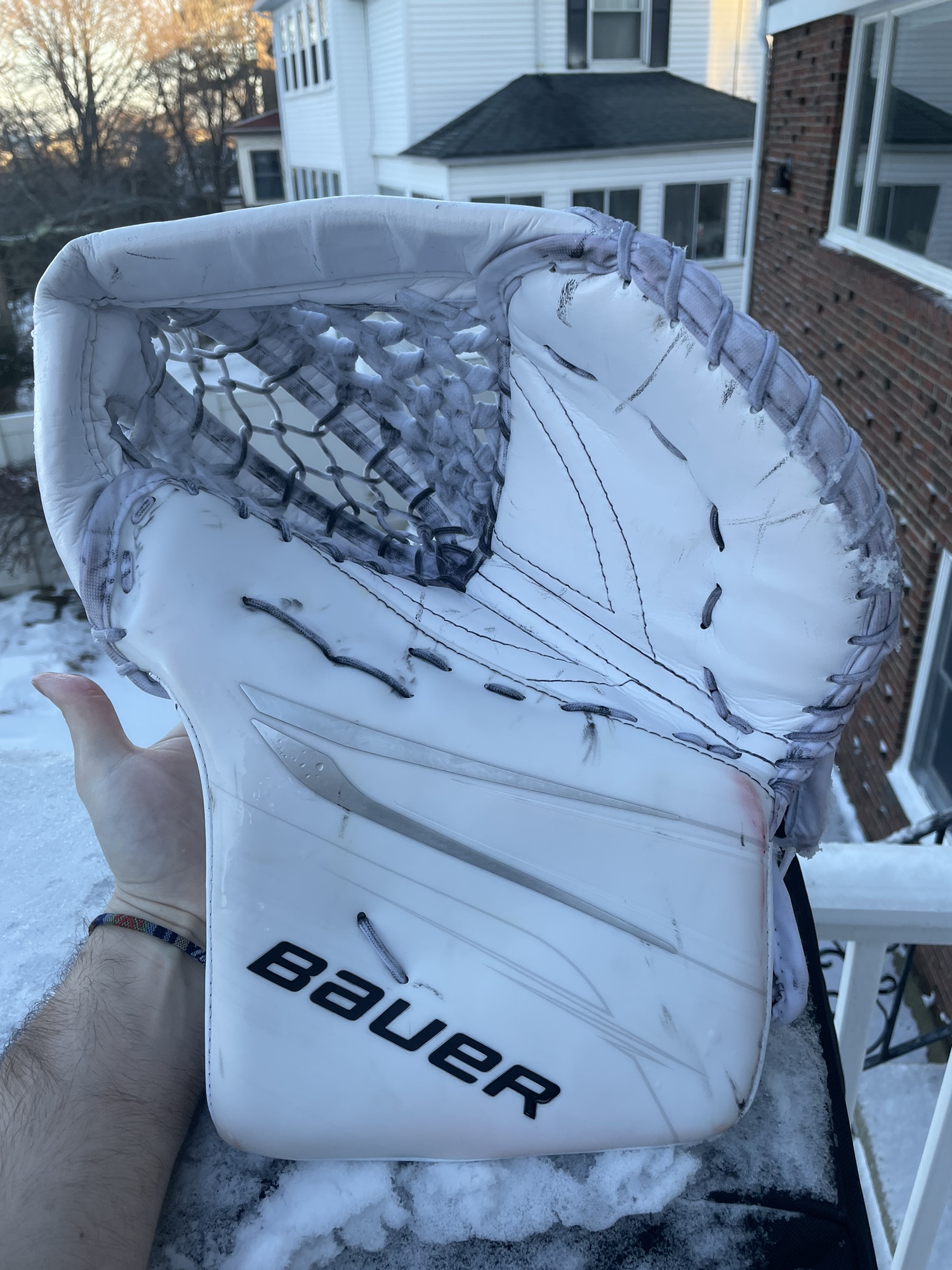 Bauer Hyperlite 2 Goalie Glove Skate Lace Pocket SidelineSwap