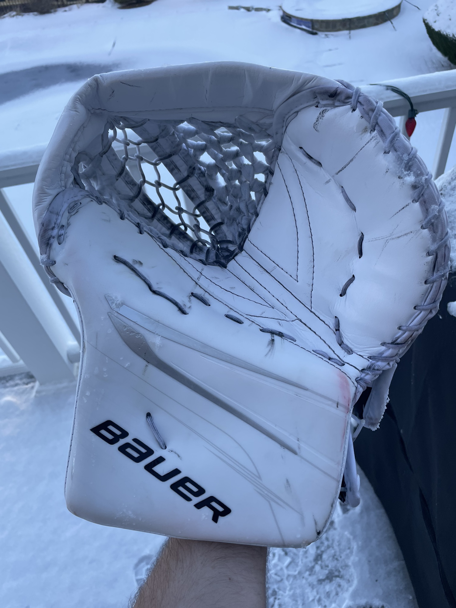 Bauer Hyperlite 2 Goalie Glove Skate Lace Pocket SidelineSwap