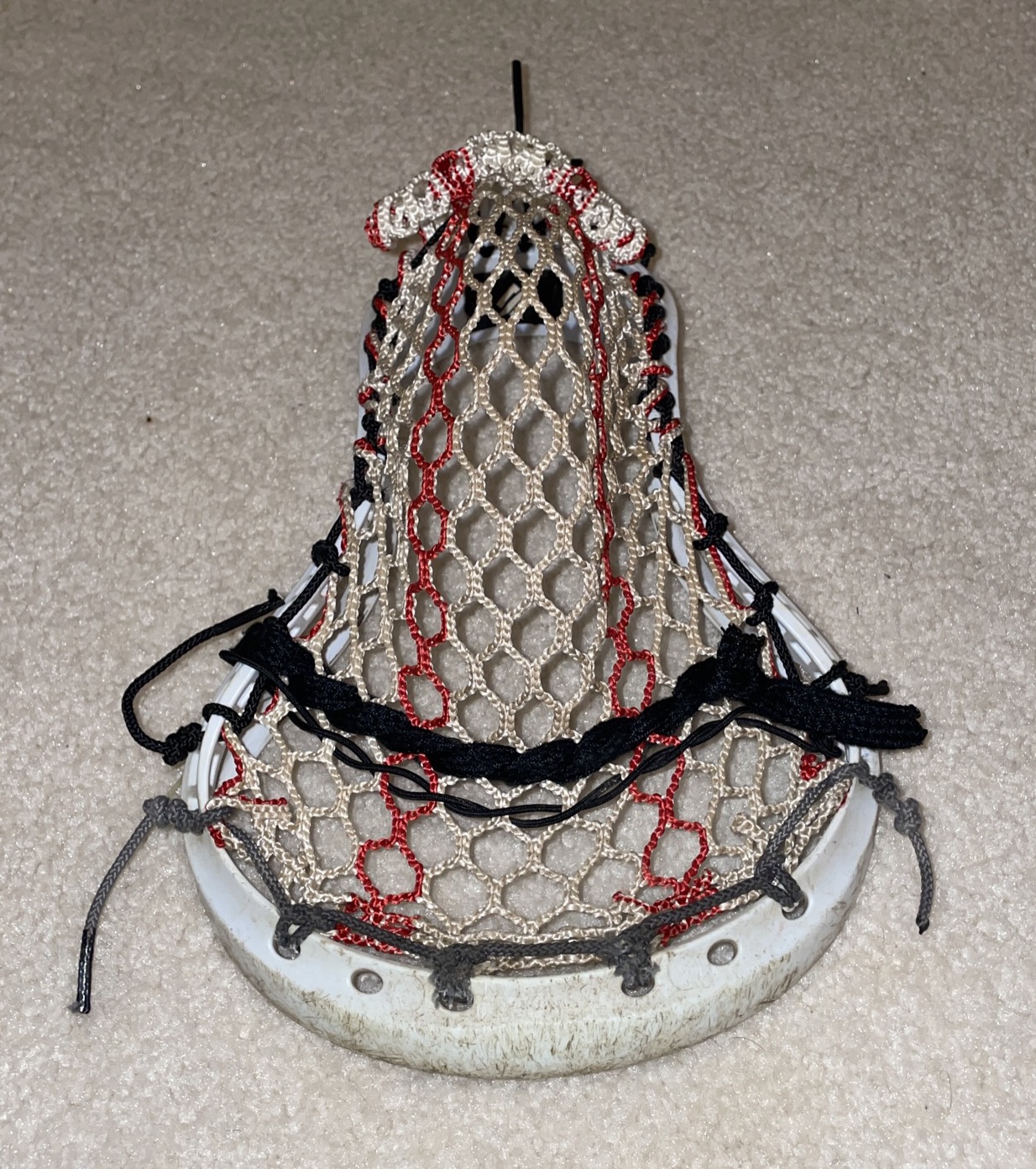 StringKing Mark 2V STRUNG Lacrosse Head & Red ECD 2.0 Mesh SidelineSwap
