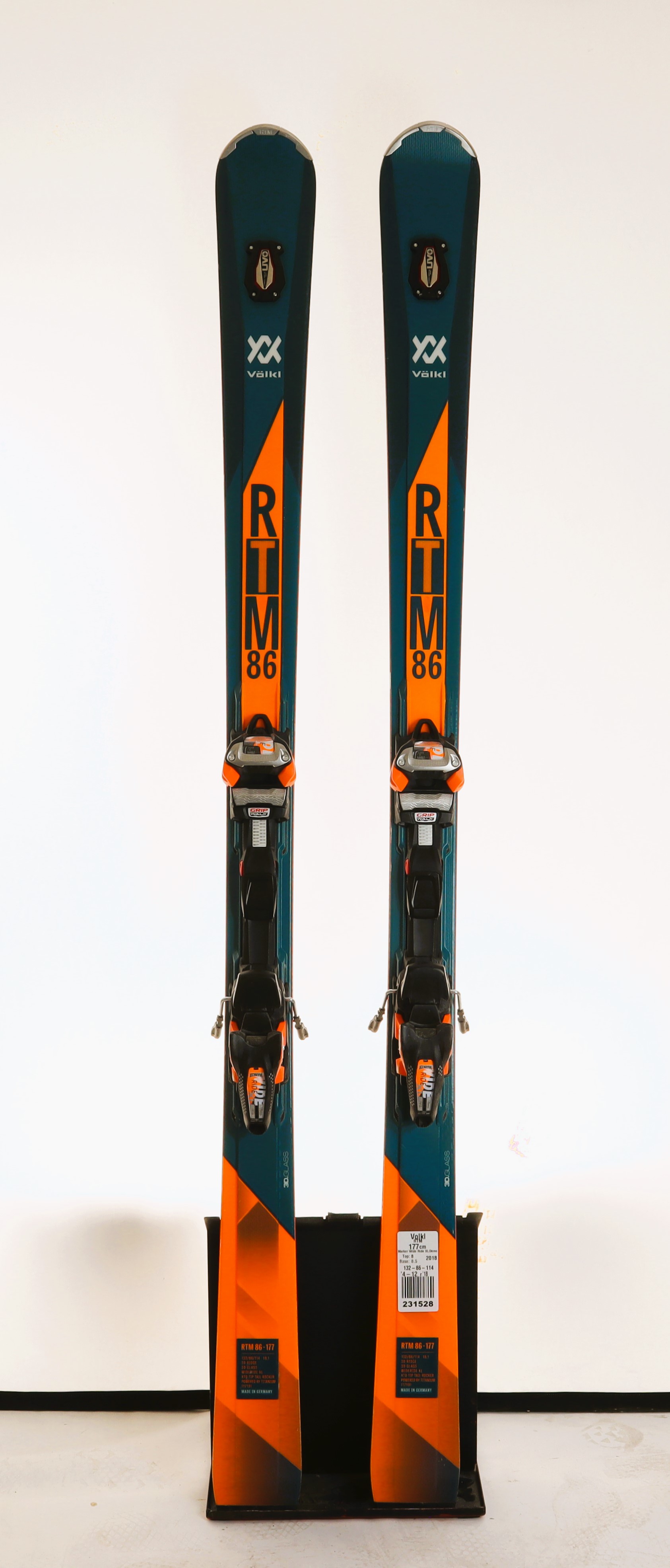 Used 2020 Volkl RTM Demo Ski with Marker Wide Ride XL Bindings Size 177