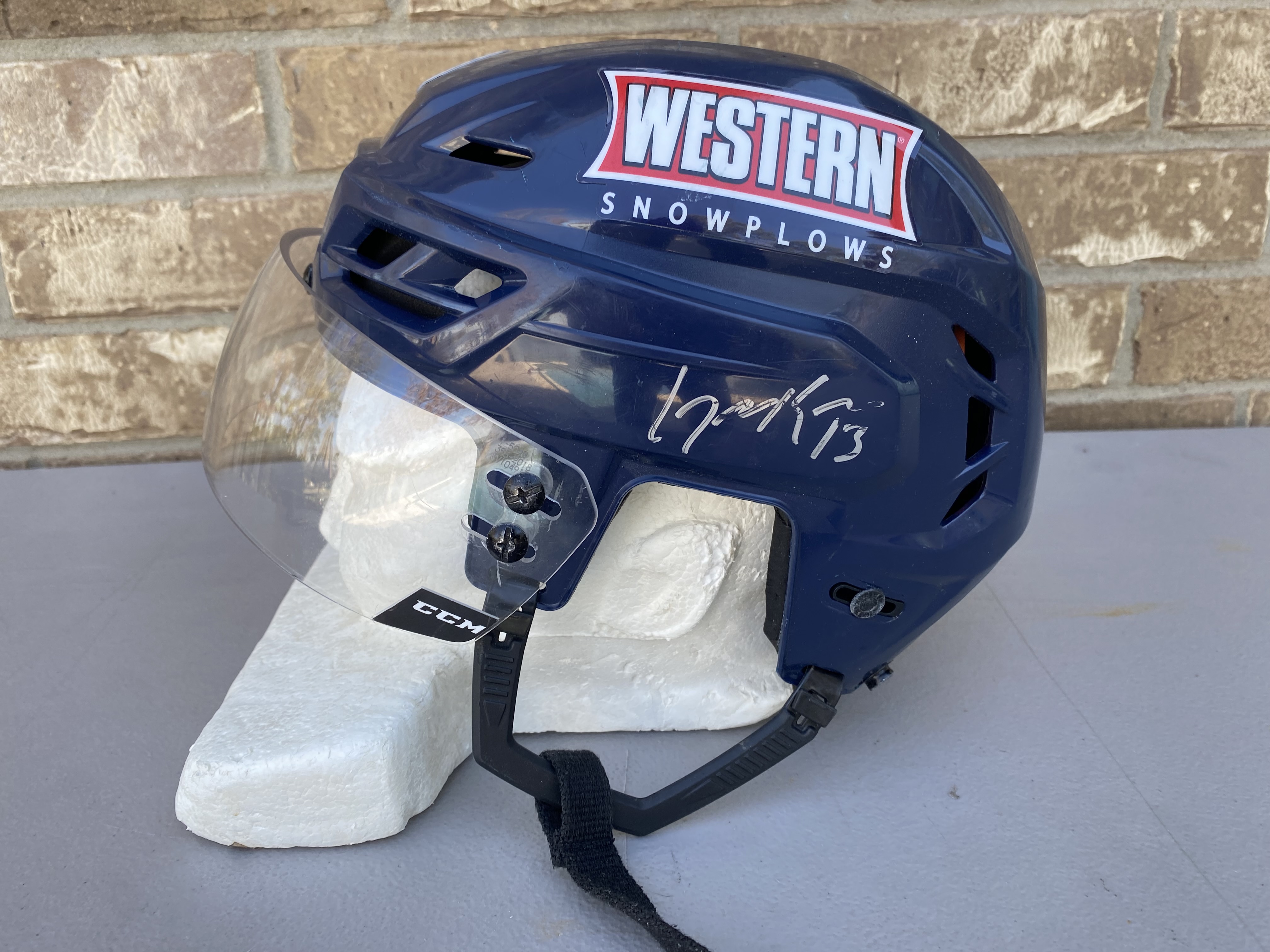 CCM Tacks 710 Pro Stock Hockey Helmet CCM Visor Combo Medium Navy Blue 5167 SidelineSwap