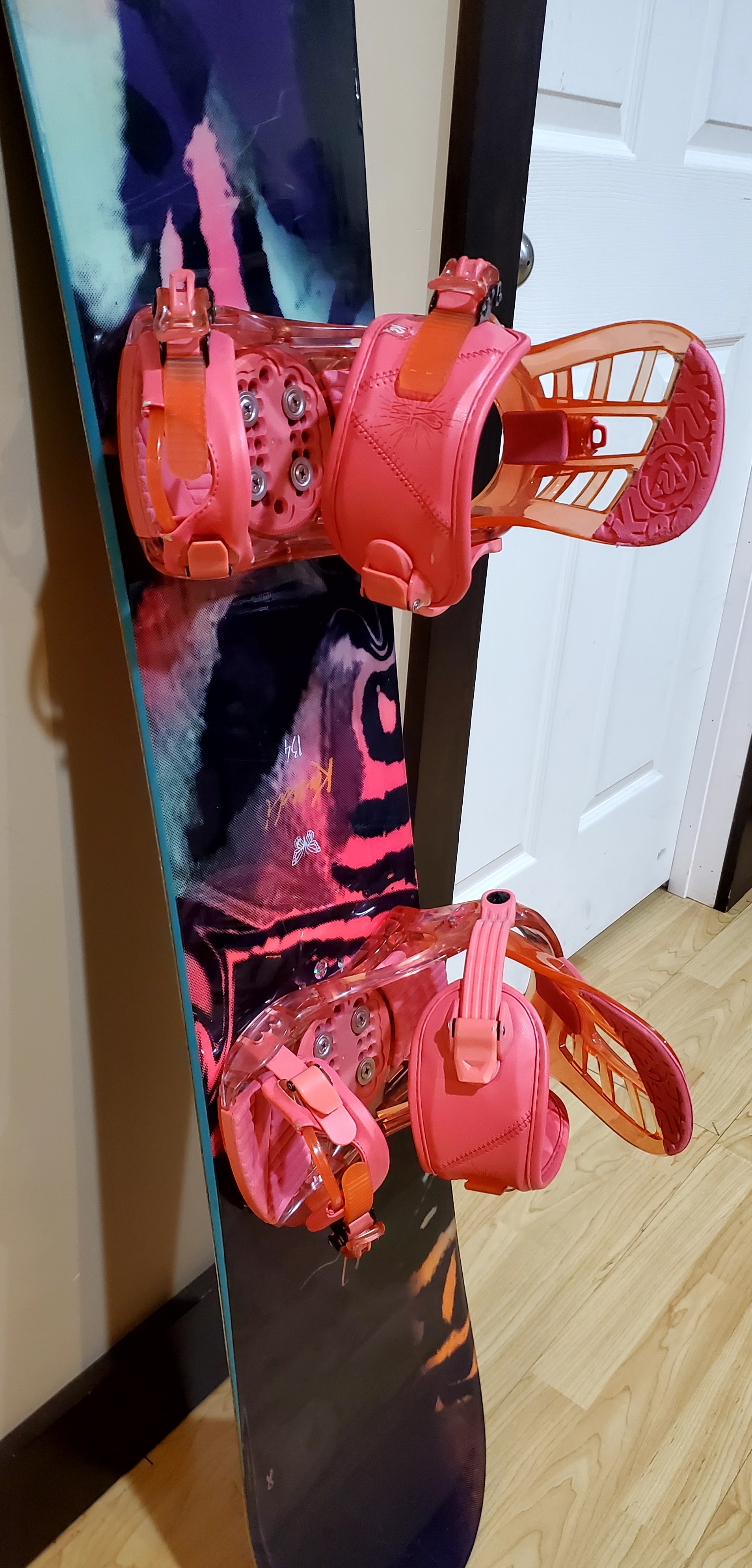 K2 Kandi Snowboard 134cm Bindings size M Catchfree Rocker board