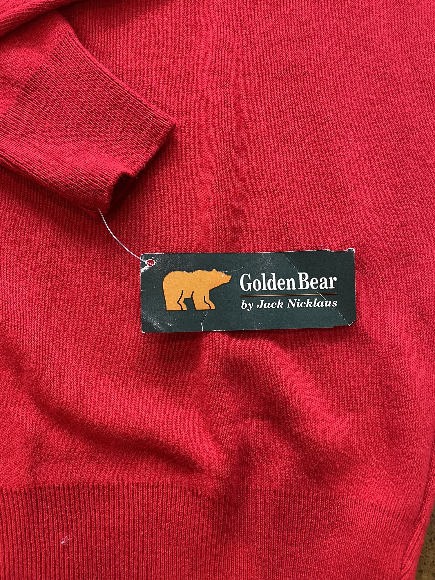 Vintage Golden Bear By Jack Nicklaus Red Golf Sweater Brand