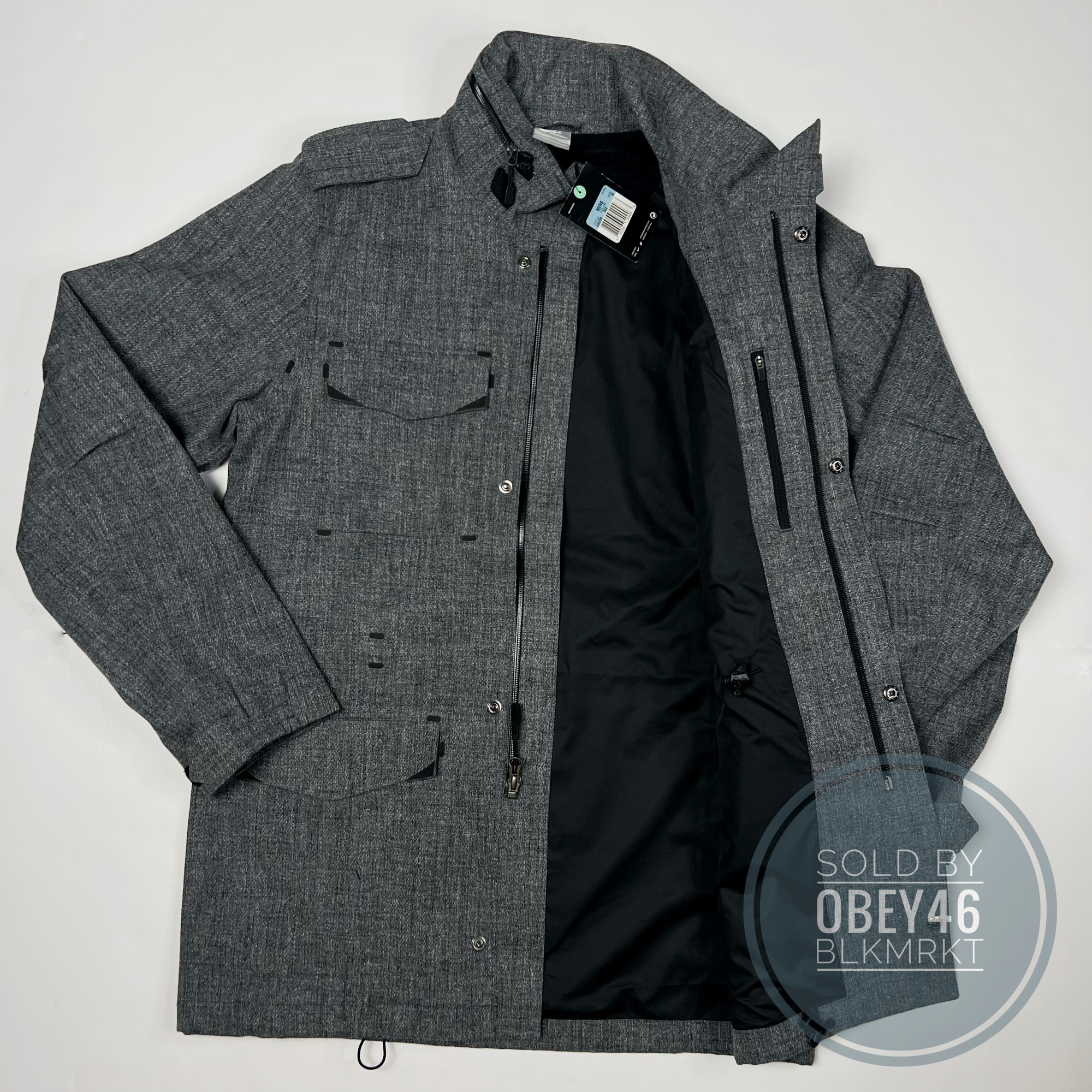 Rare 2012 NIKE Sportswear Military M65 Jacket Gray Full Zip