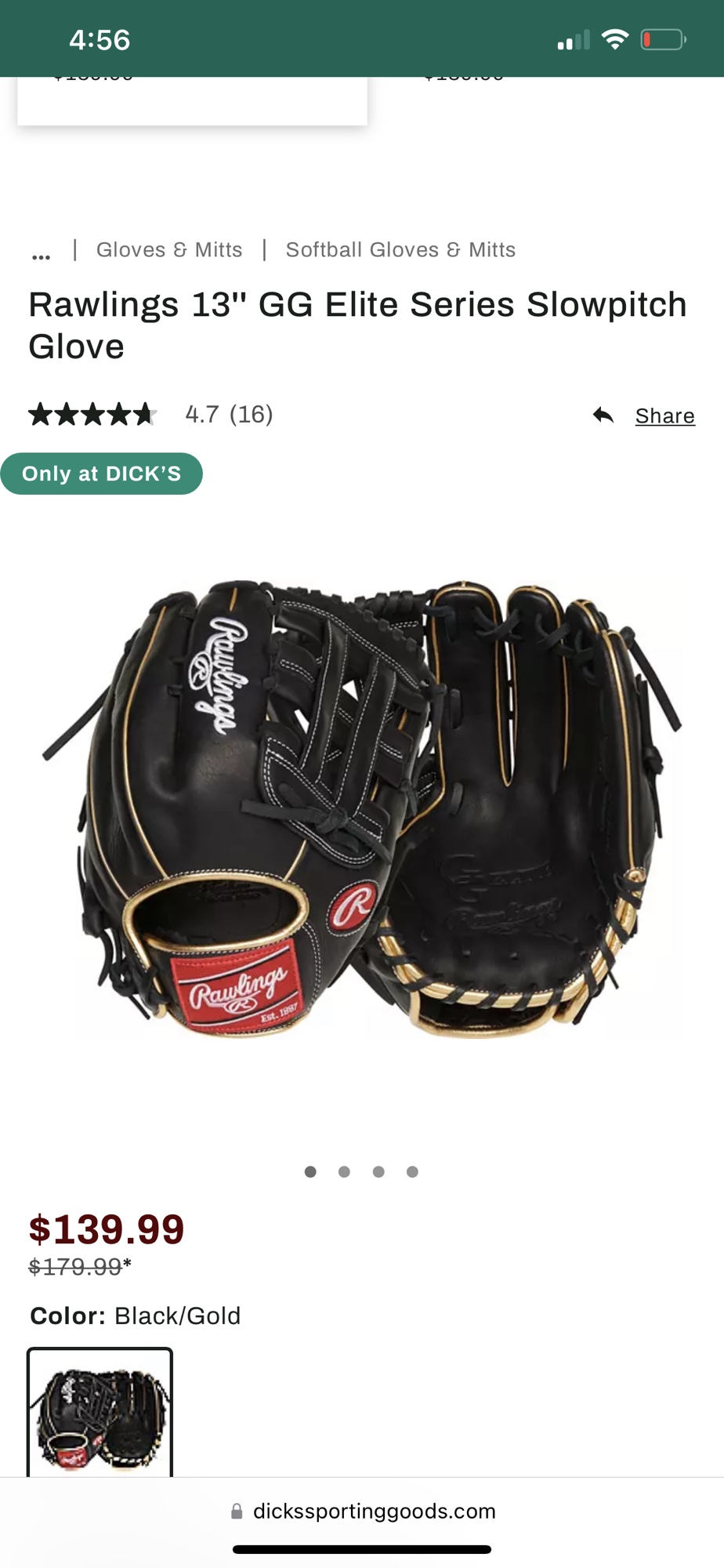 Used Rawlings 13" Gg elite Softball Glove SidelineSwap