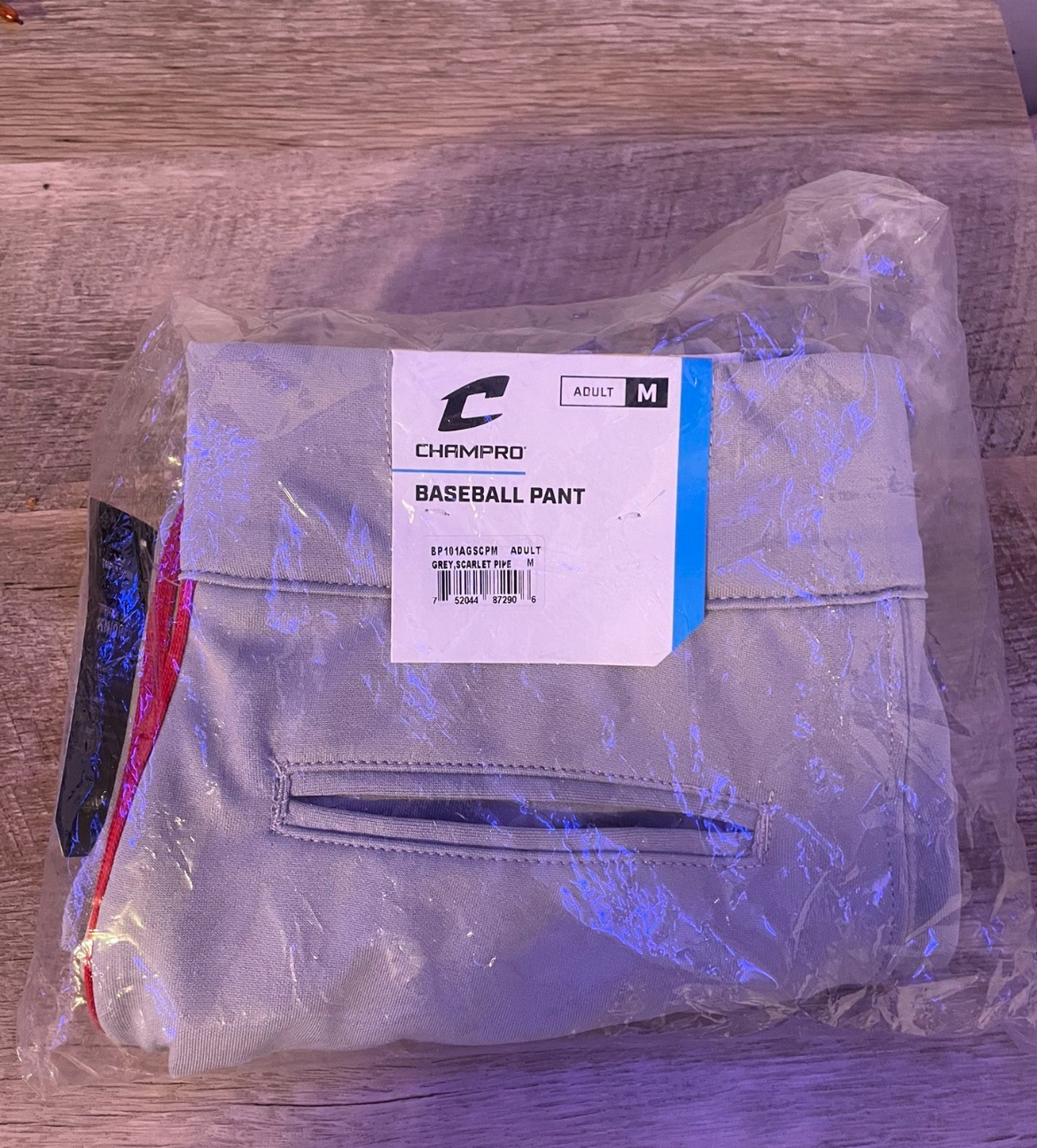 Champro Gray Baseball Pants Red Piping SidelineSwap