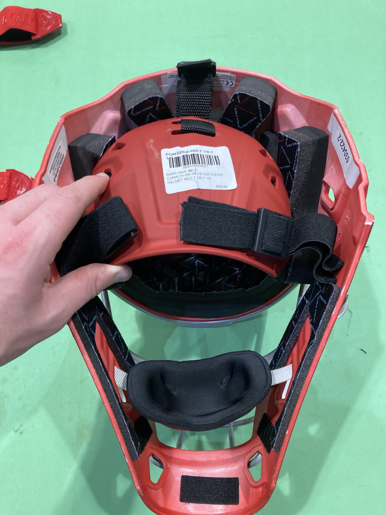 Red New Adult Rawlings Mach Perfect Game Catcher's Set SidelineSwap