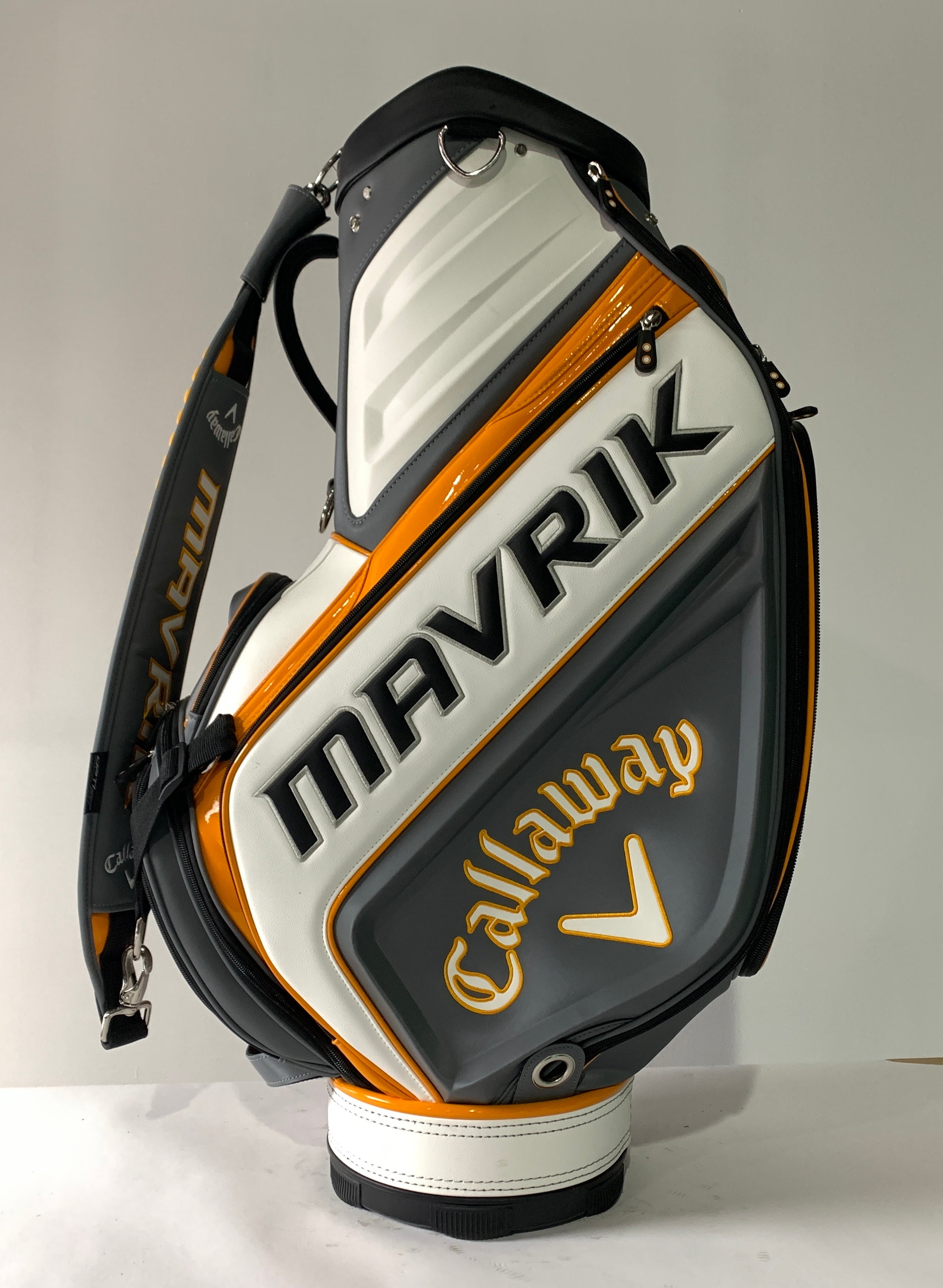 Callaway MAVRIK ゴルフバッグ Callaway Mavrik Tour Staff Golf Bag White Grey Orange 6-Way