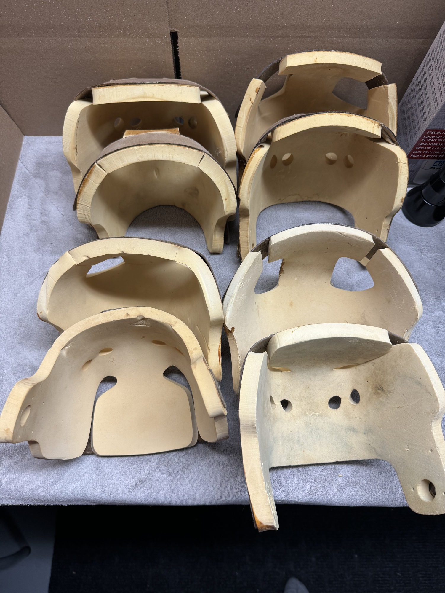 4 SETS OF USED ORIGINAL COOPER SK2000 HOCKEY HELMET FOAM PADDING SidelineSwap