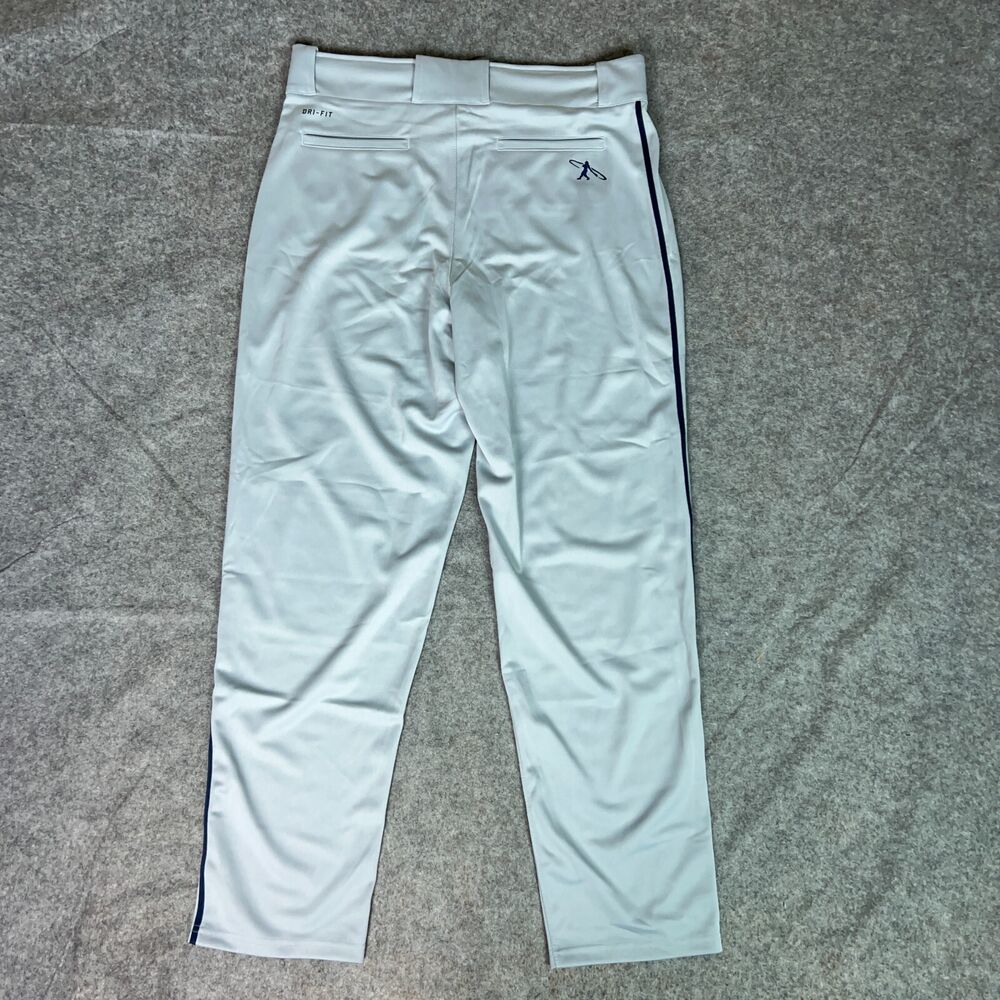 Nike Mens Baseball Pants Large Gray Navy Stripe Swoosh Softball Sports