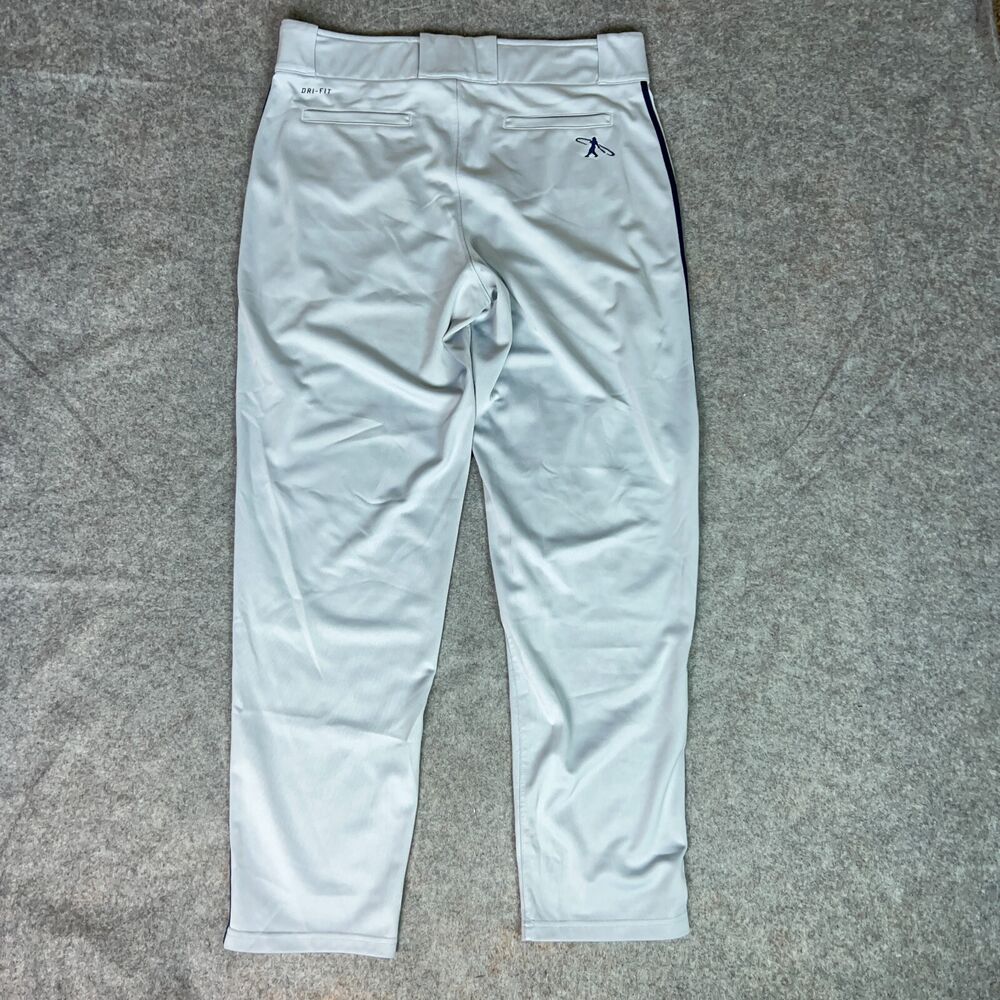 Nike Mens Baseball Pants Extra Large Gray Navy Stripe Swoosh Softball