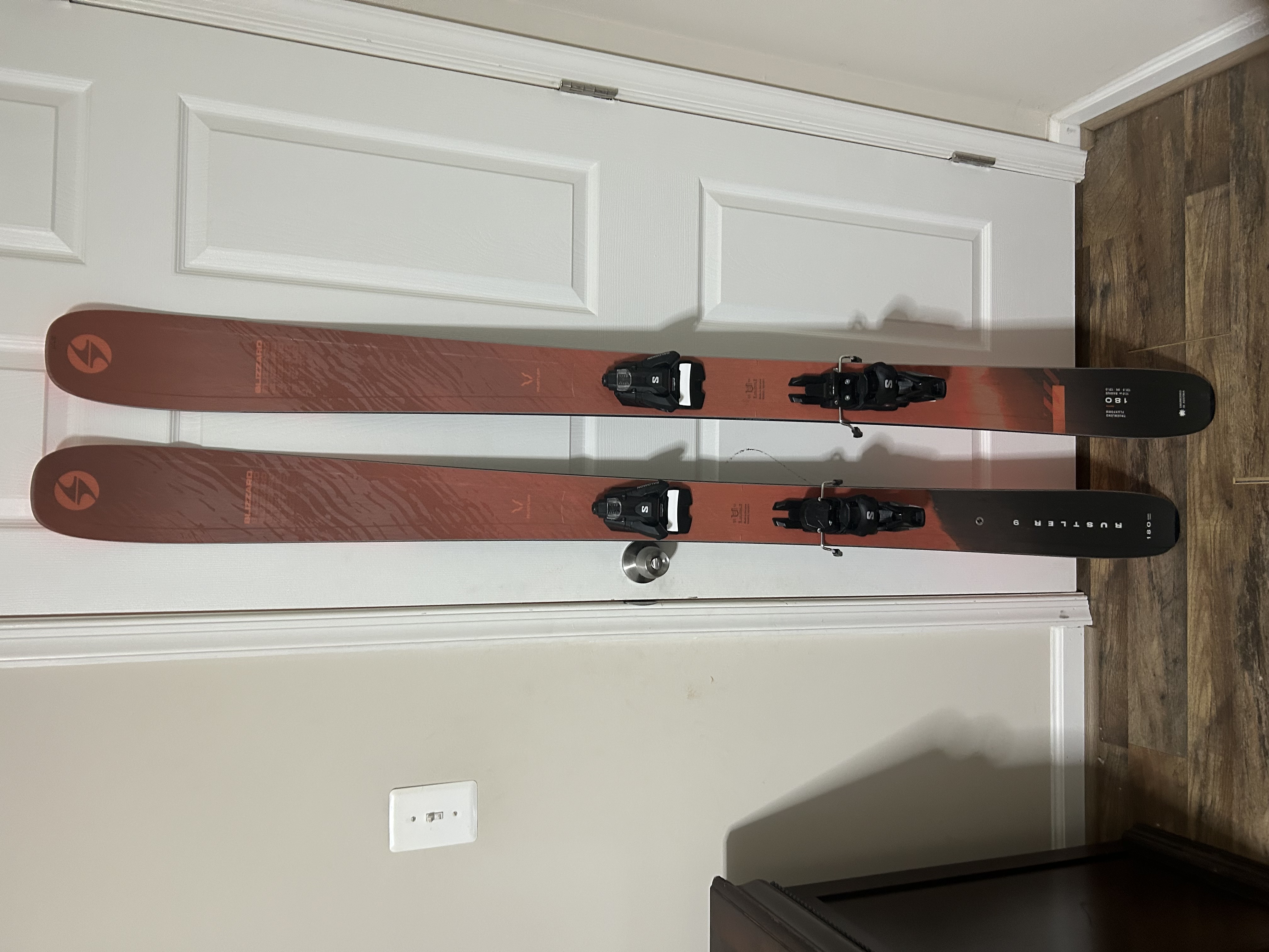 Blizzard Rustler 9 Skis 180, With Salomon Strive 12 Bindings, NEW
