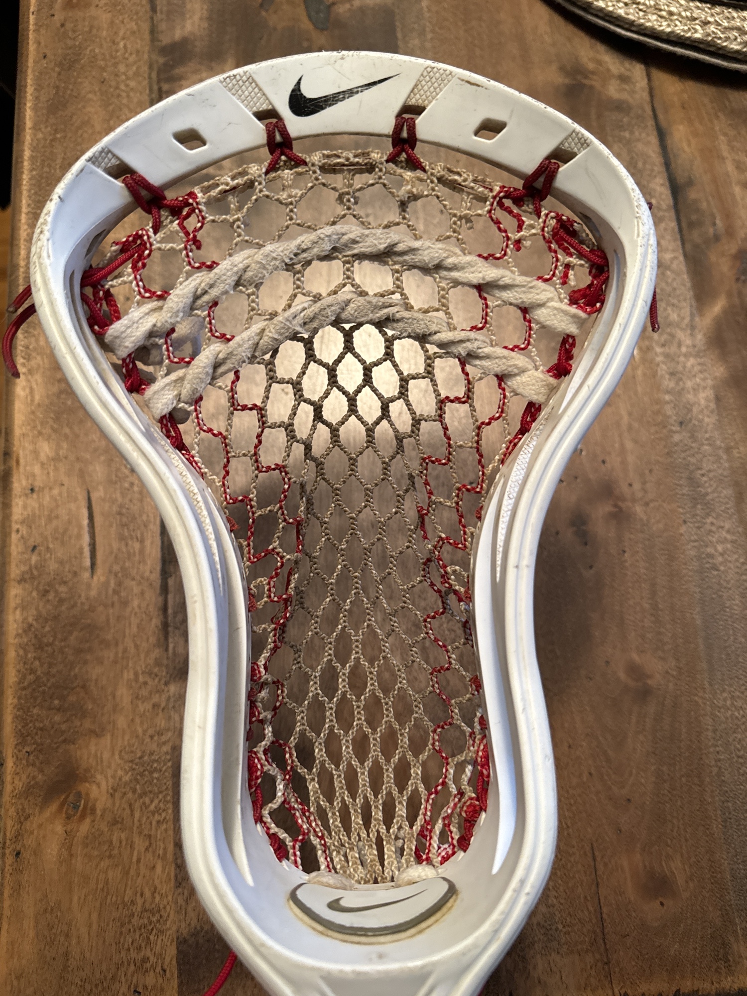nike alpha elite 2 lacrosse head strung in hero 3.0 semi soft mesh