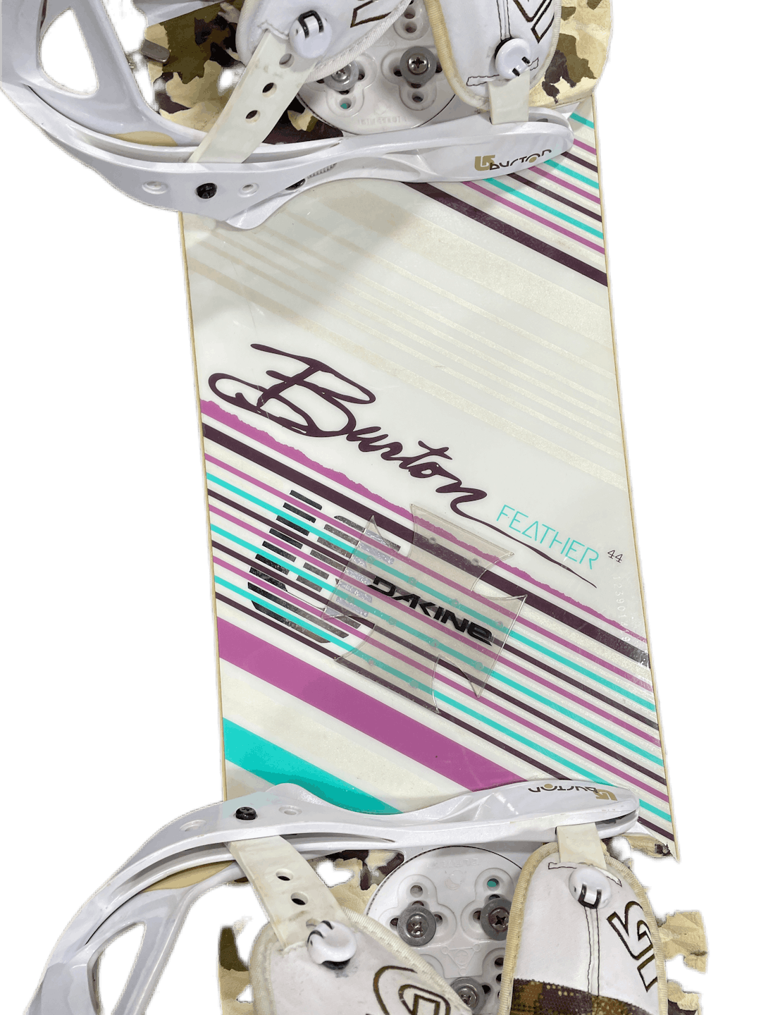 Used Burton Feather 44 144 Cm Women's Snowboard Combo