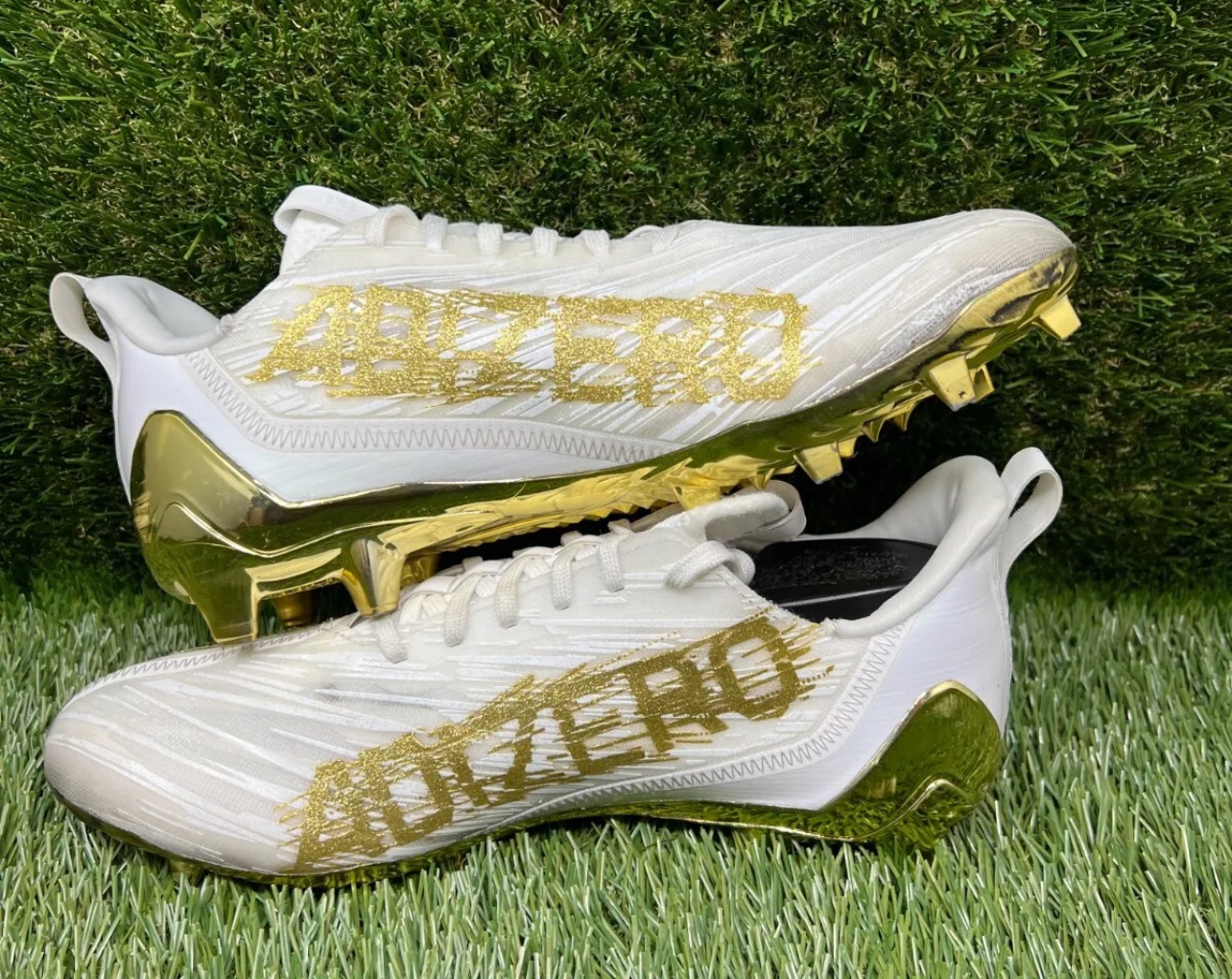 アメフト NFL PRO ADIZERO 8.0 XLサイズ ゴールド【新品】 Adidas Adizero 8.0 Gold White Metallic Football Cleats Men's