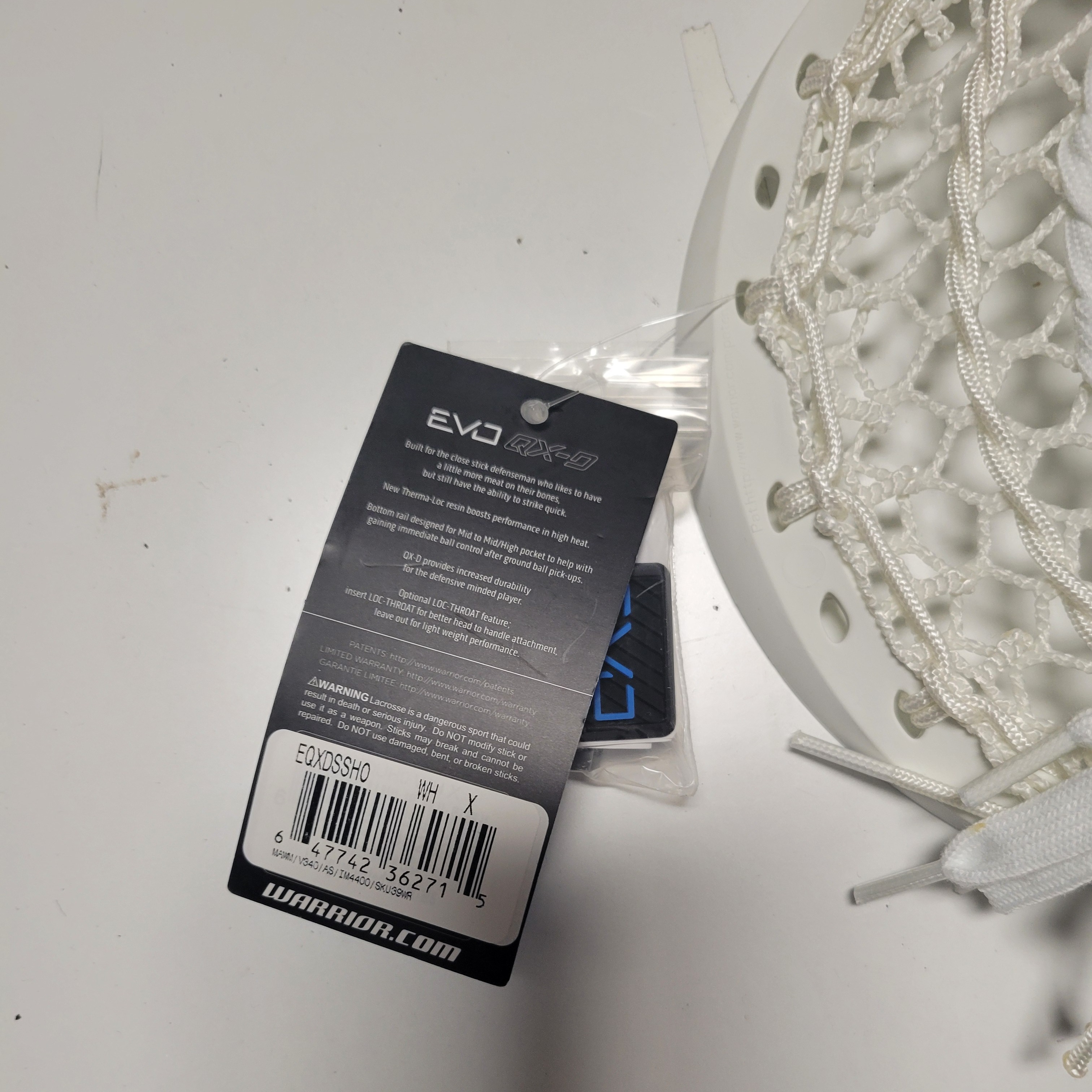 New Warrior Evo QXD Strung Defense Lacrosse Head SidelineSwap