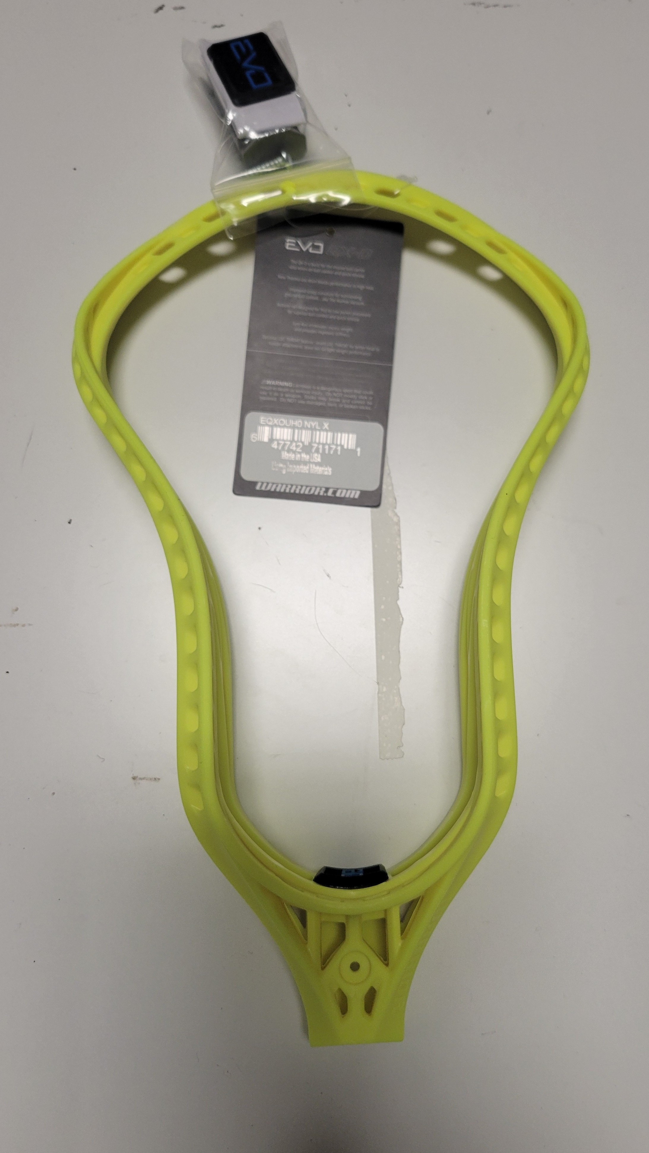 New Warrior Evo QXO unstrung Lacrosse Head neon yellow SidelineSwap