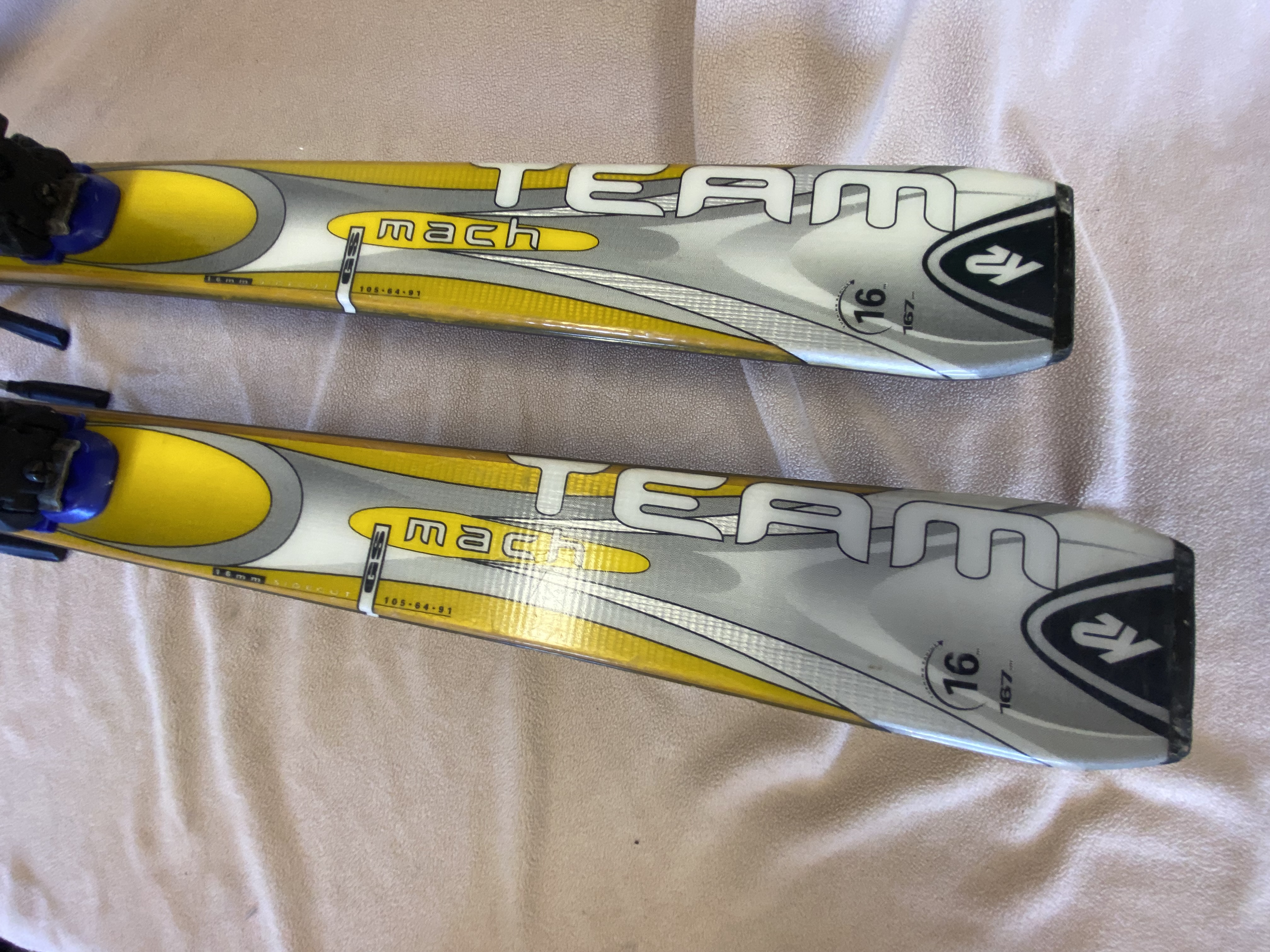 Used Unisex K2 167 cm All Mountain Team Skis With Bindings