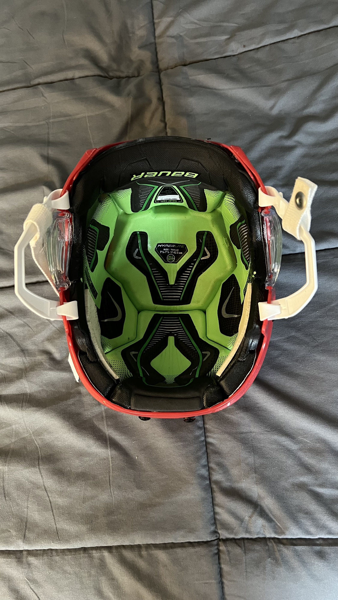 Used Medium Bauer Hyperlite Helmet Worn for half of a season (No Cage